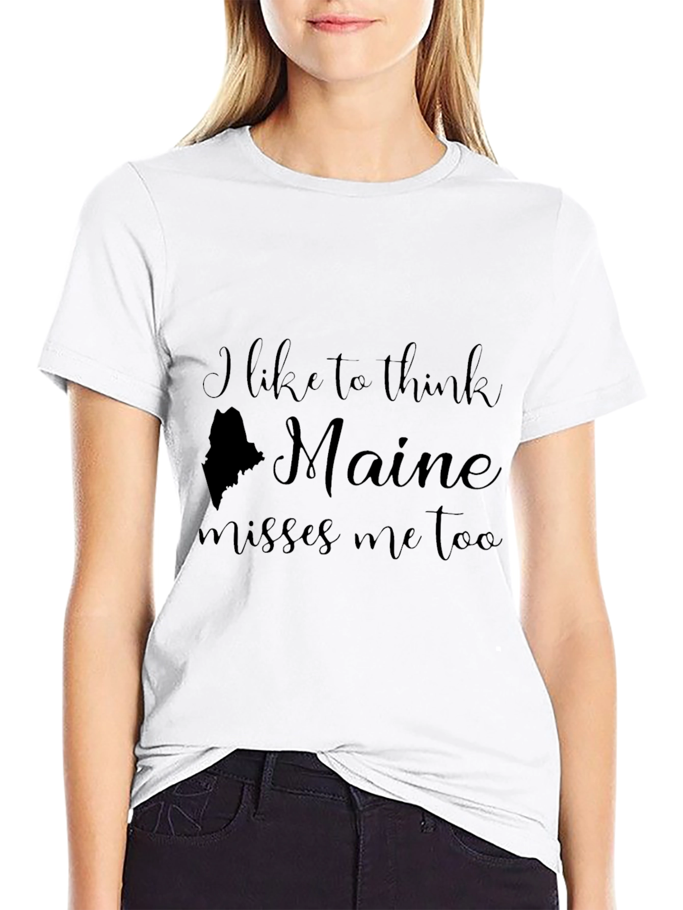 Maine Misses Me Too Black T-Shirt