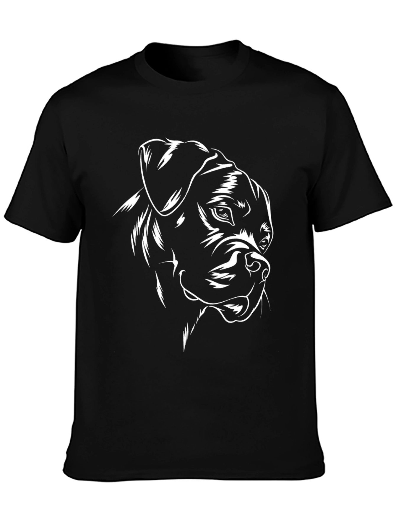 Cool Boxer Dog Graphic Tee - Black Cotton T-Shirt