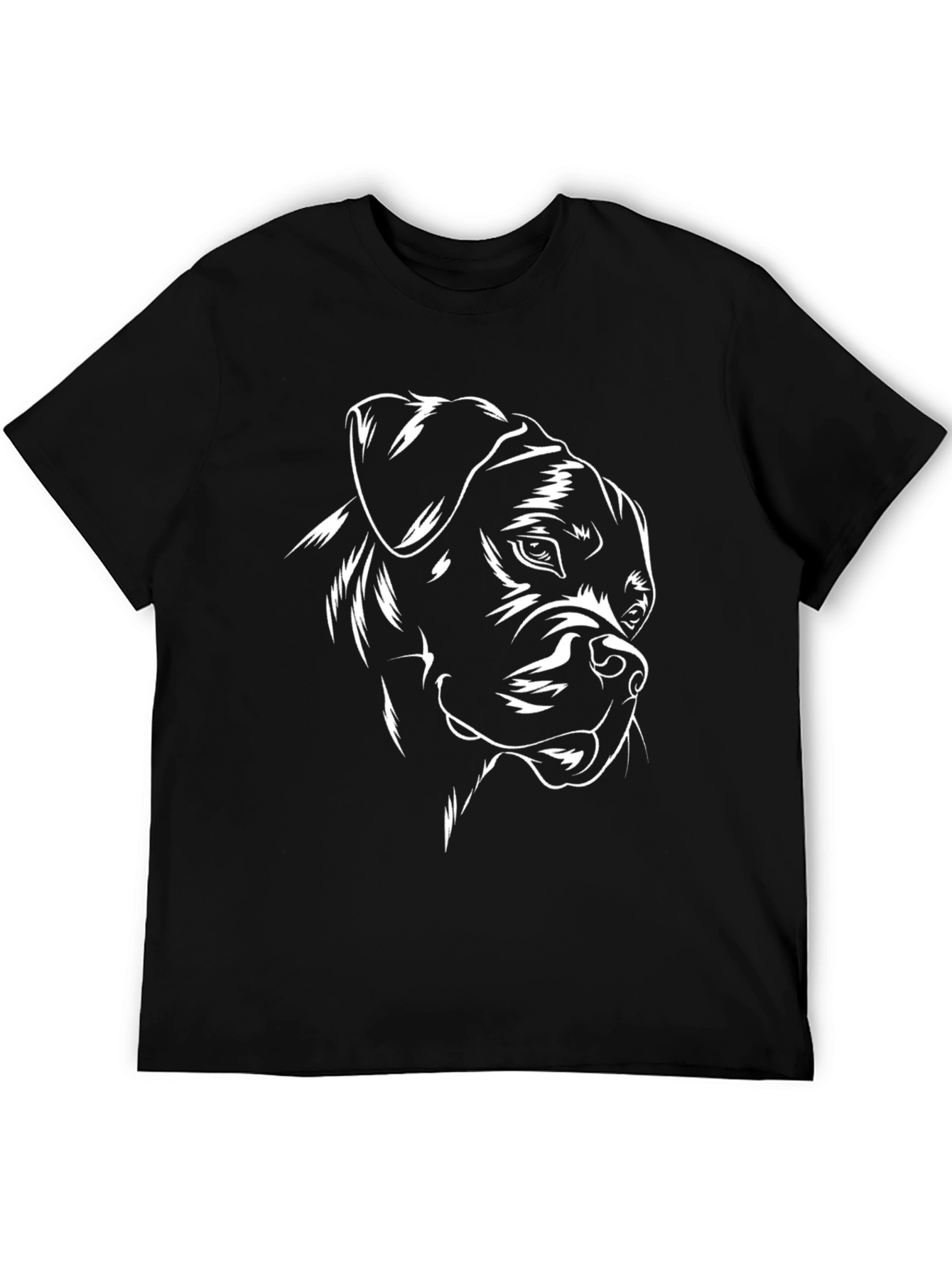 Cool Boxer Dog Graphic Tee - Black Cotton T-Shirt