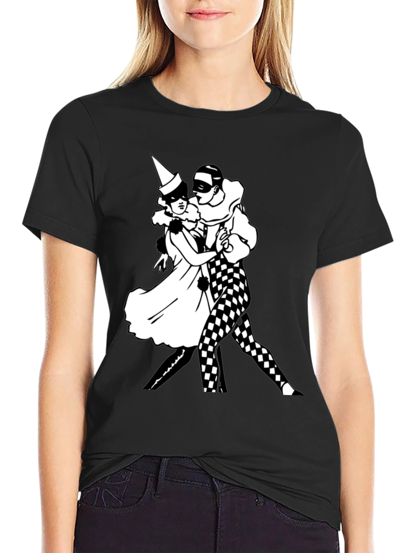 Masquerade Dance T-Shirt Black Cotton Tee