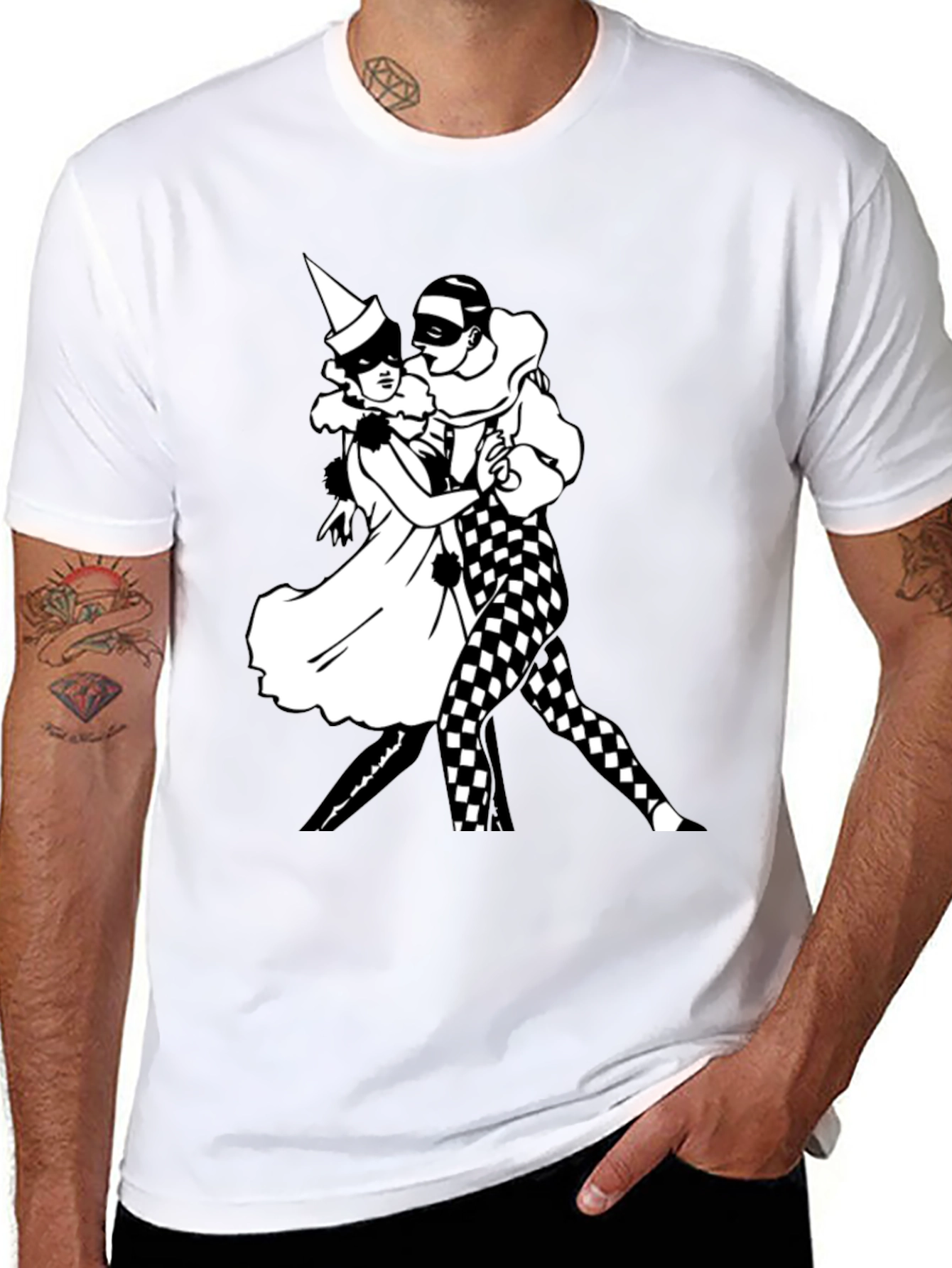 Masquerade Dance T-Shirt Black Cotton Tee