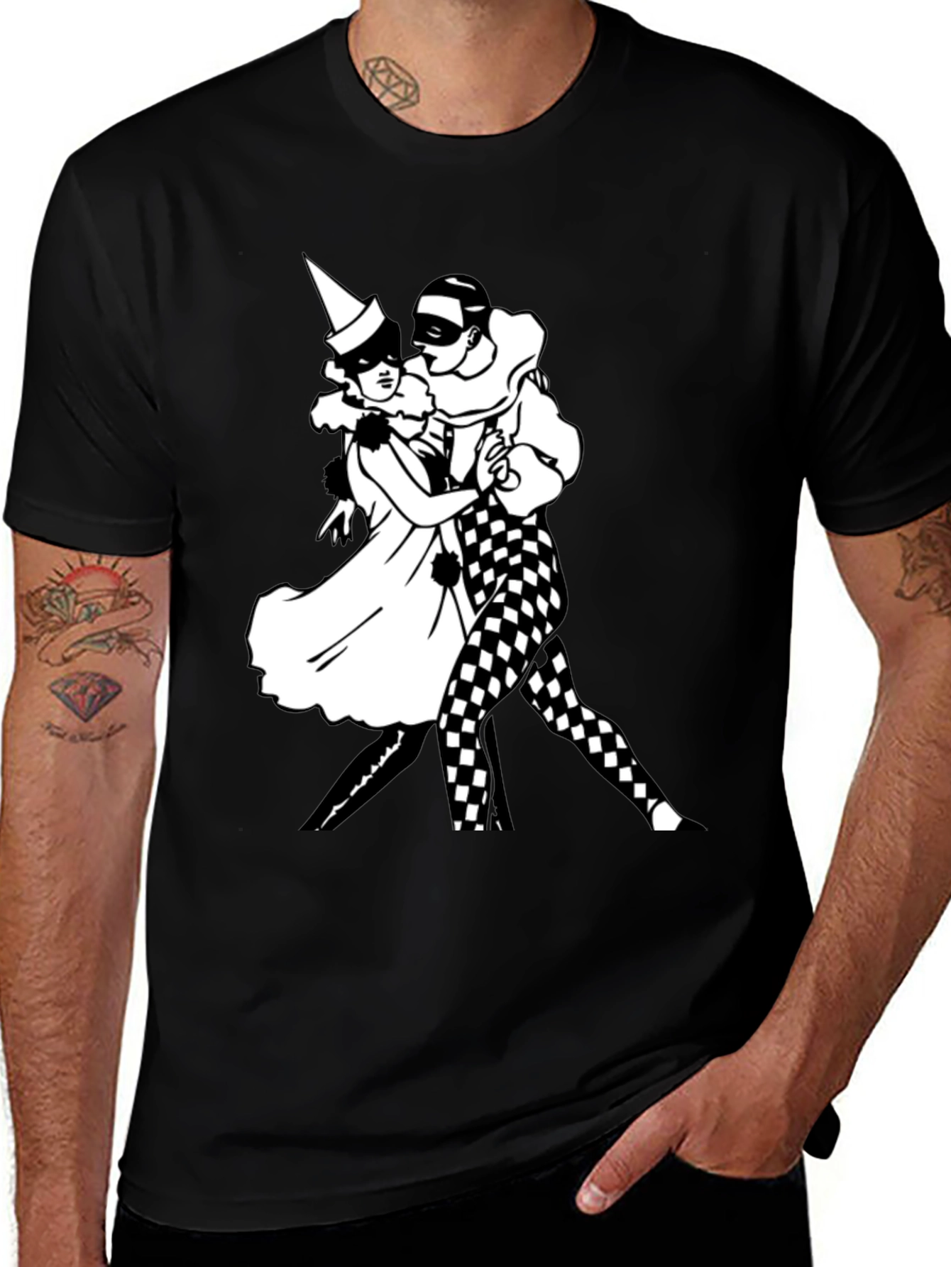 Masquerade Dance T-Shirt Black Cotton Tee
