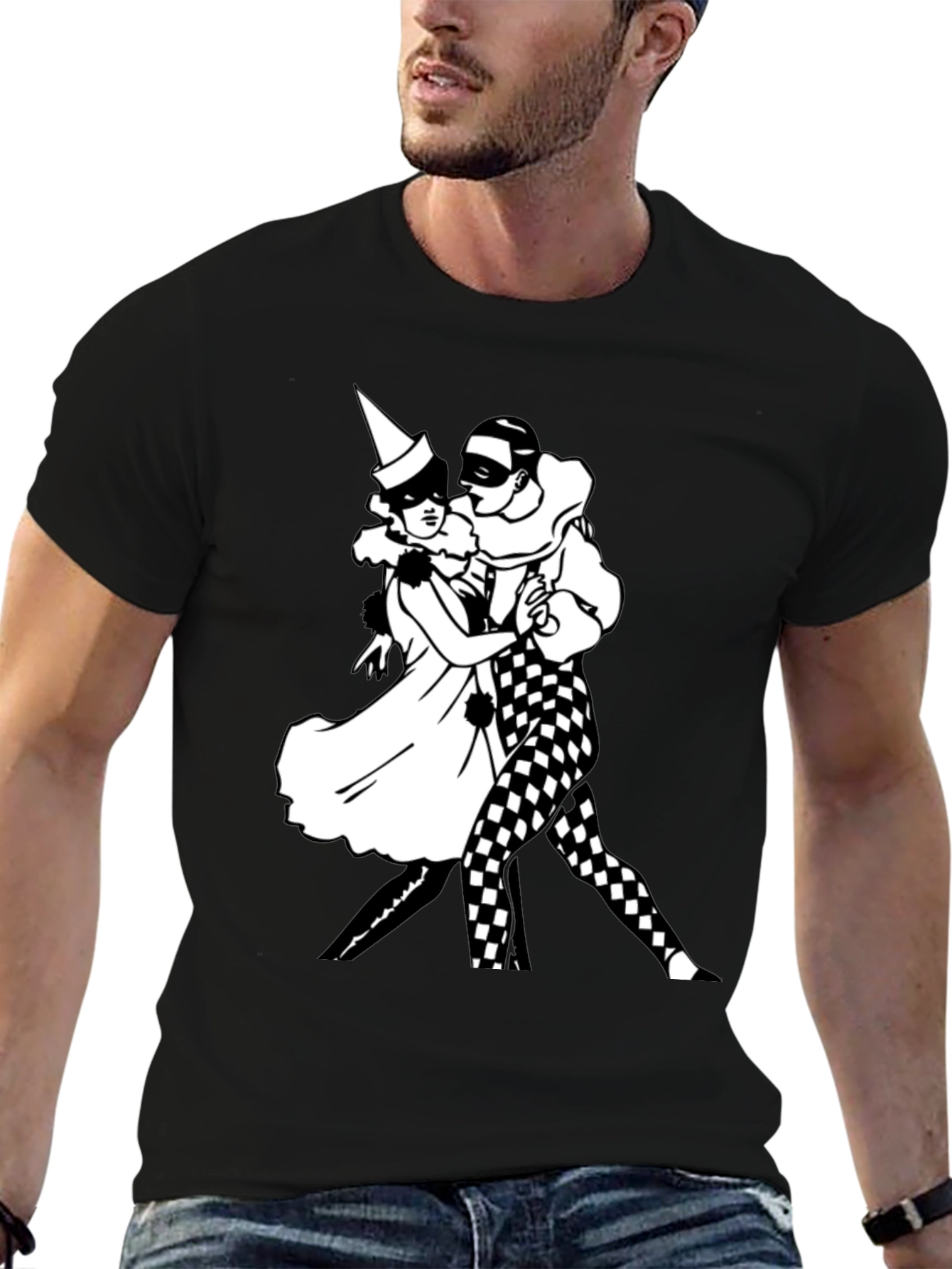 Masquerade Dance T-Shirt Black Cotton Tee