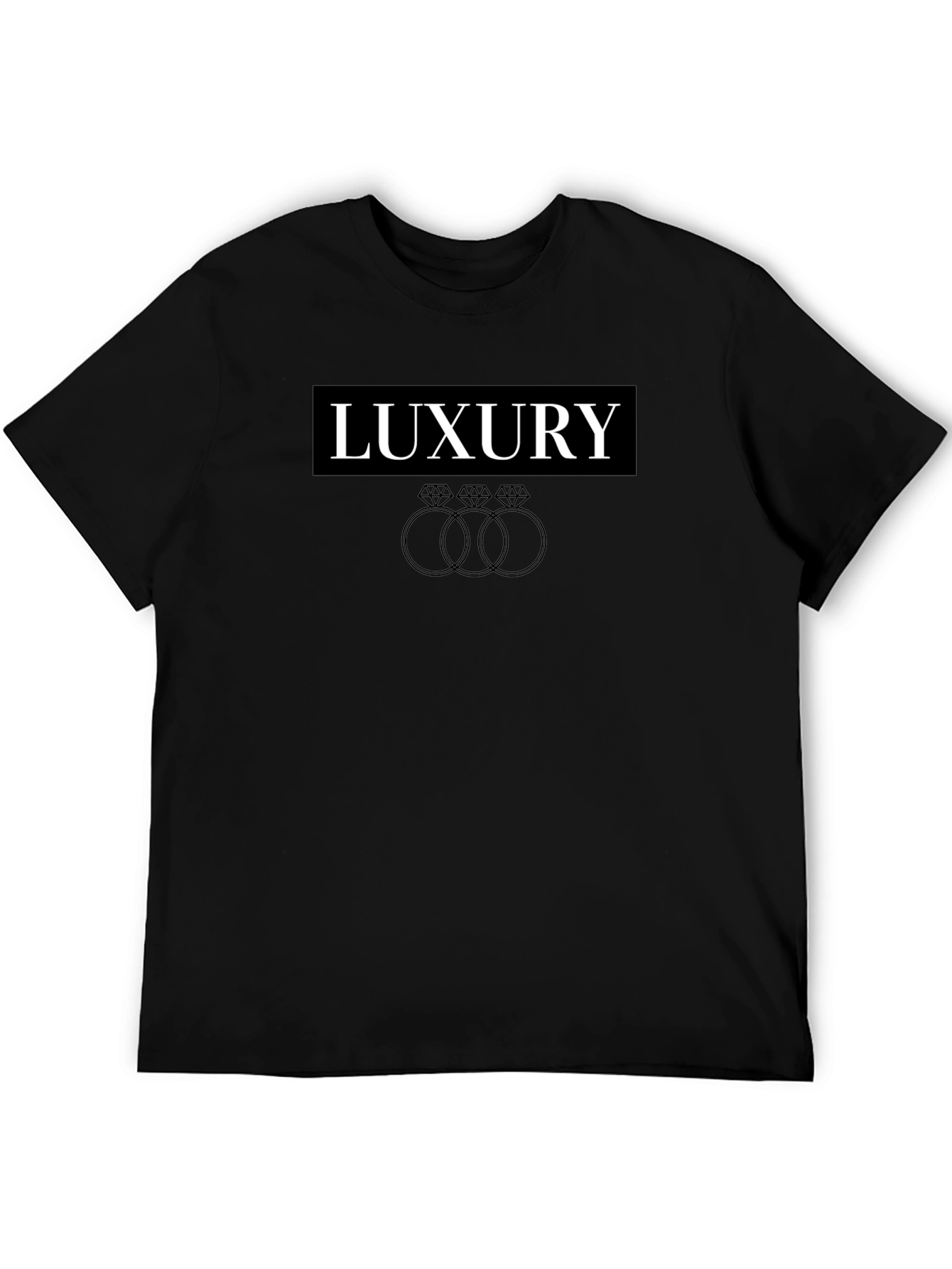 Luxury Graphic Print Black T-Shirt