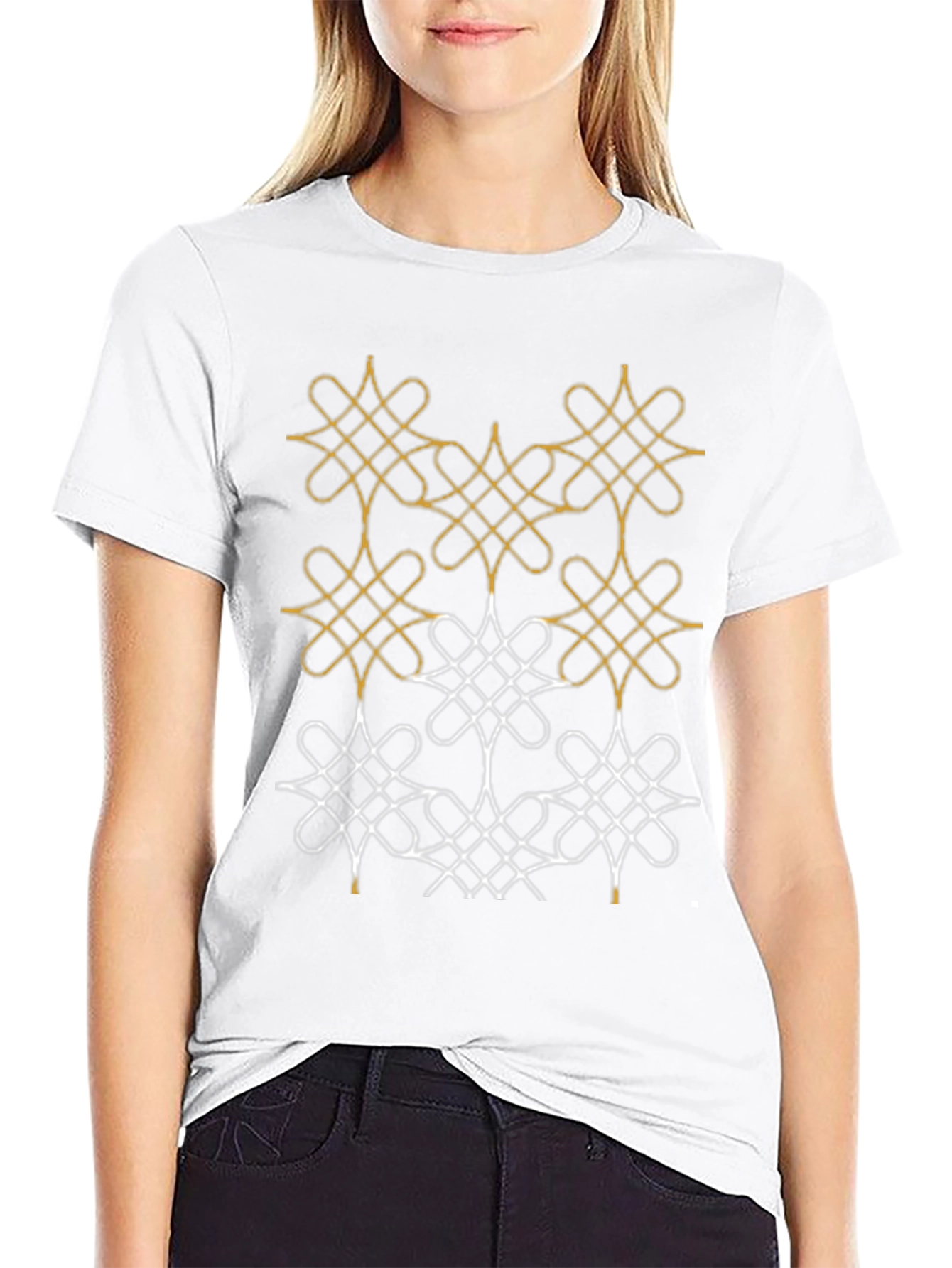 Geometric Knot Pattern Tee - Stylish Comfort