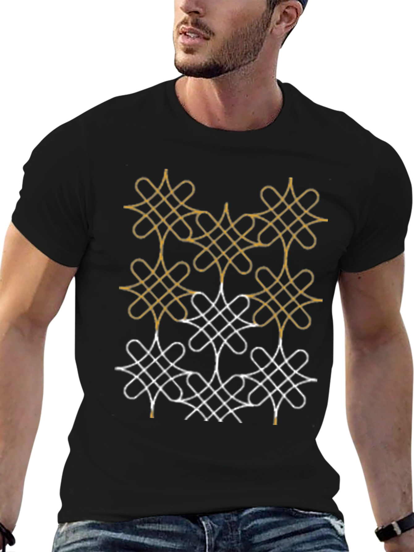 Geometric Knot Pattern Tee - Stylish Comfort