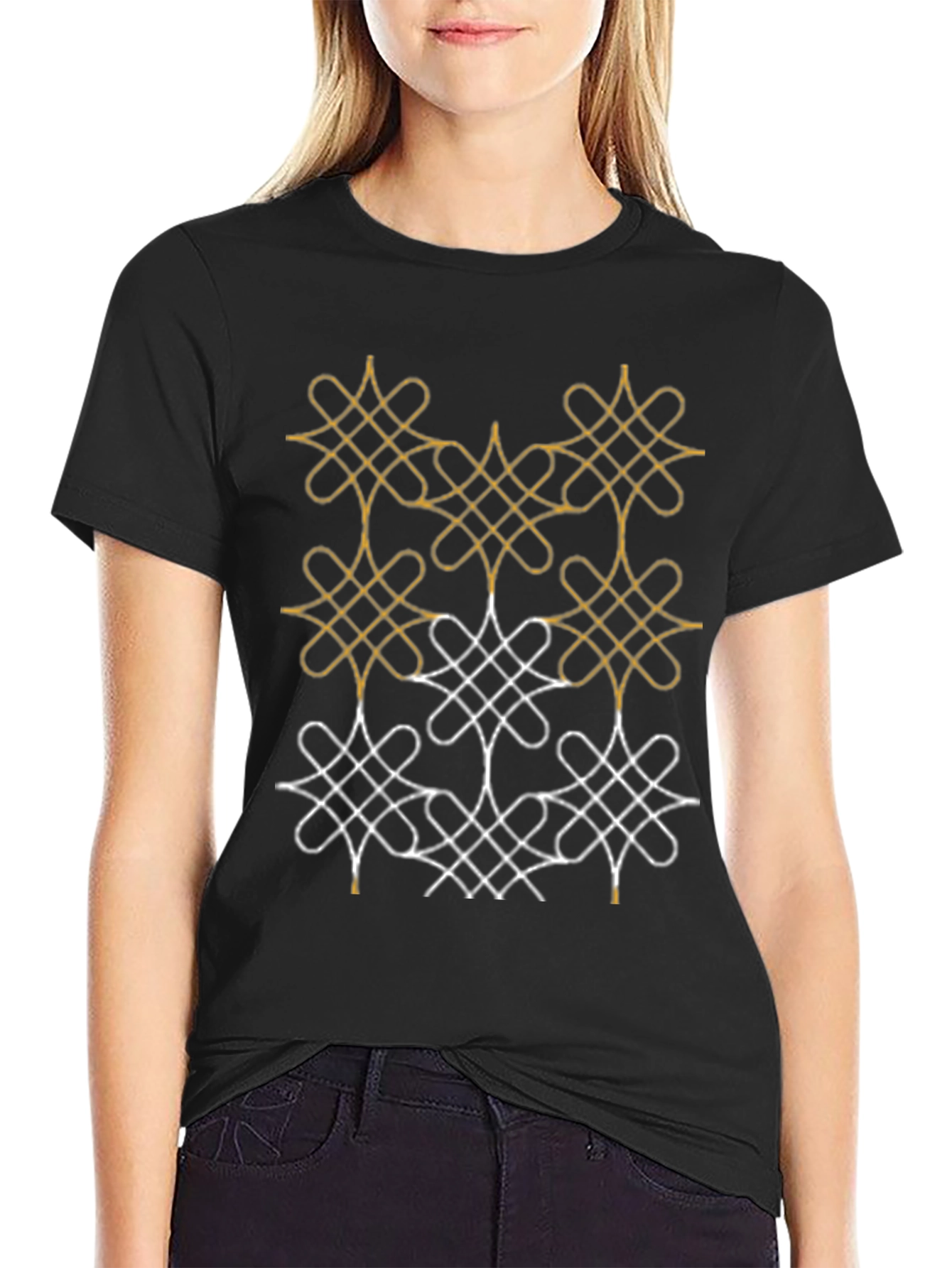 Geometric Knot Pattern Tee - Stylish Comfort