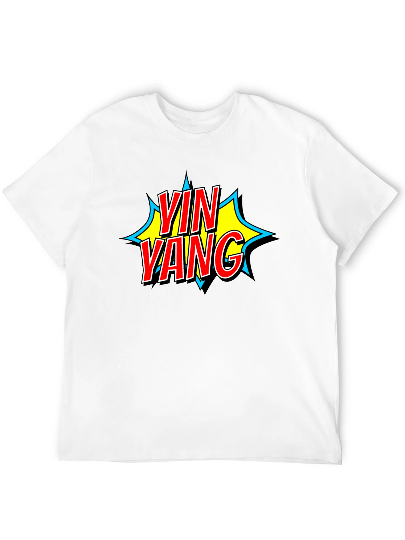 Yin Yang Comic Style Black T-Shirt