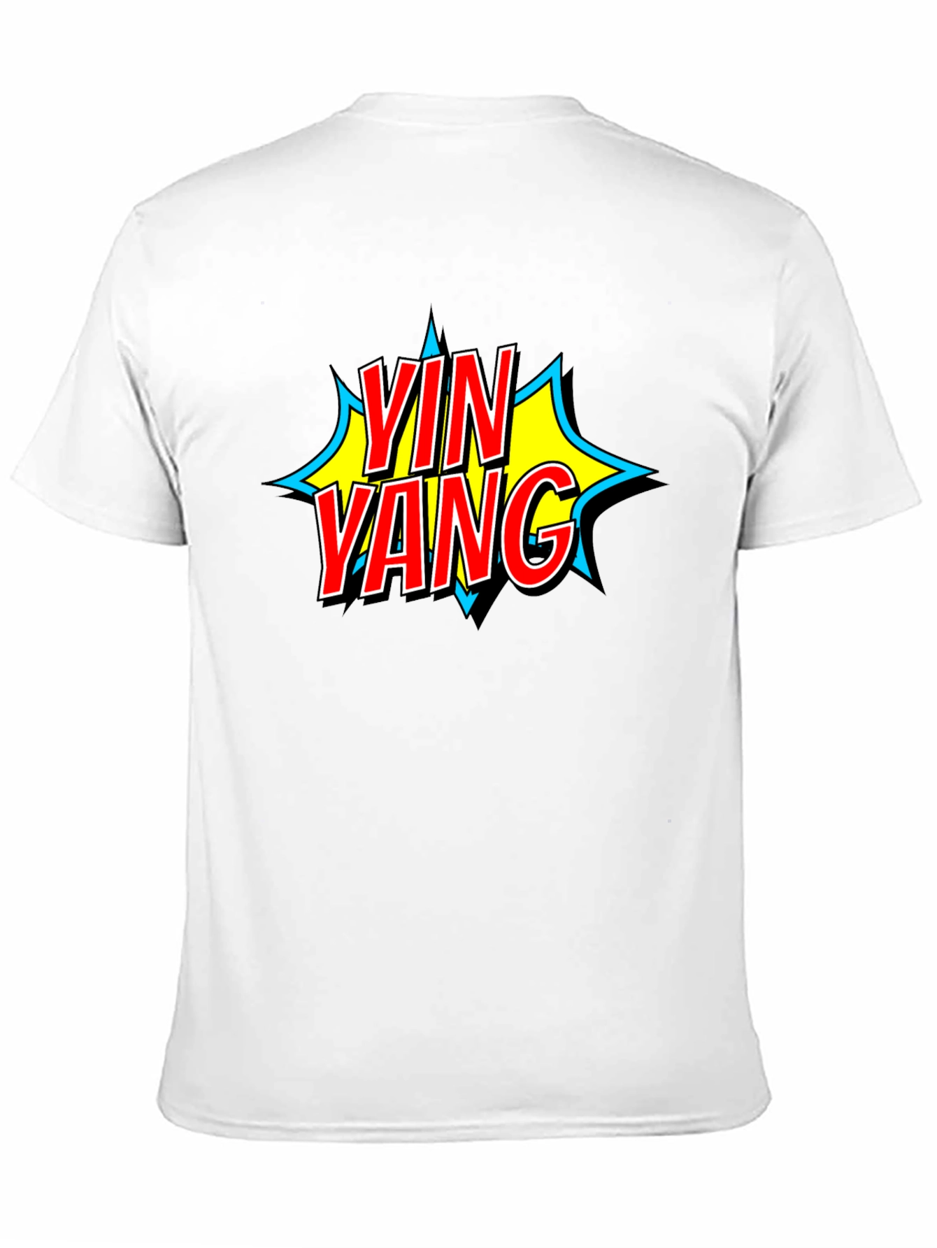 Yin Yang Comic Style Black T-Shirt