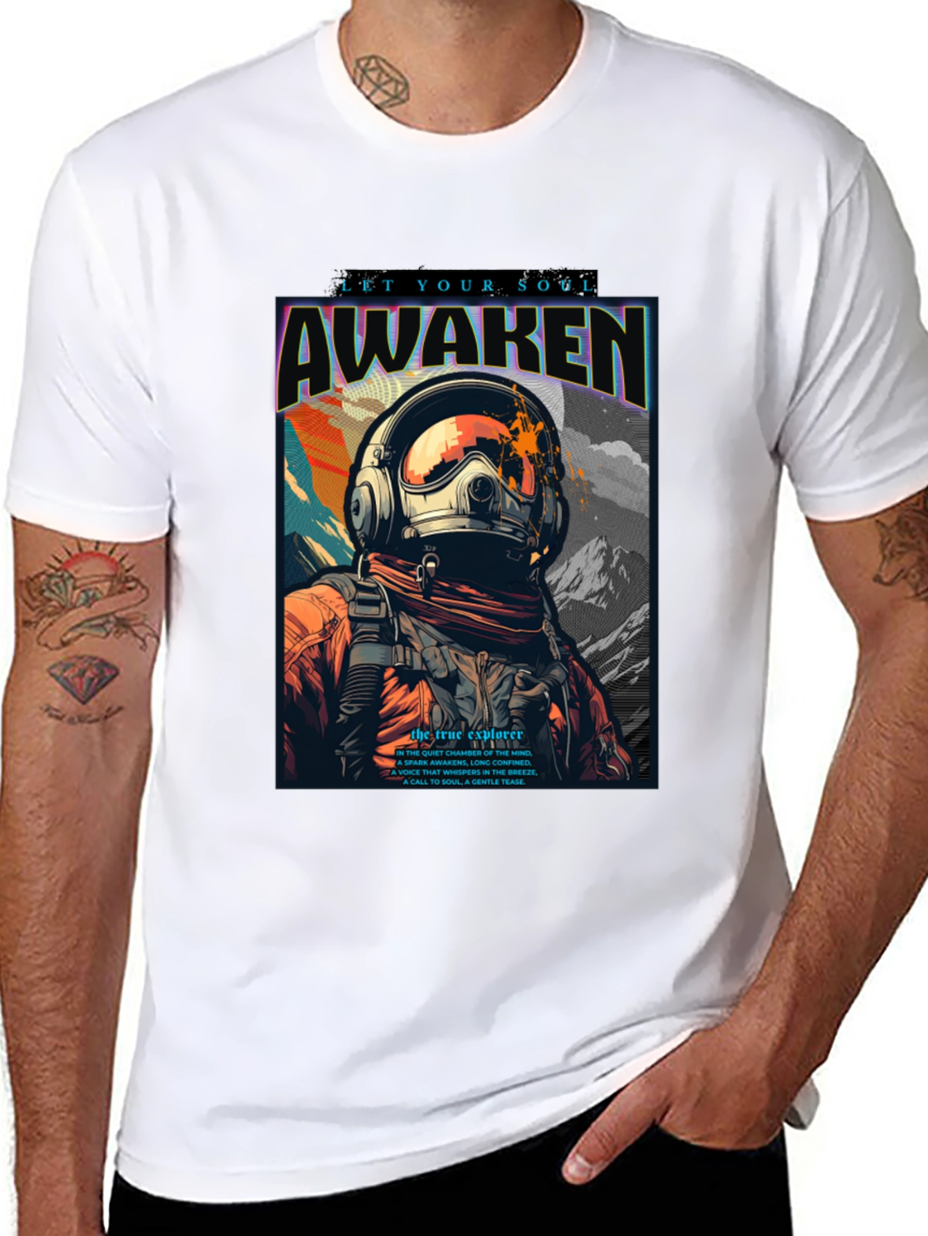 Awaken Soul T-Shirt - Astronaut Graphic Tee