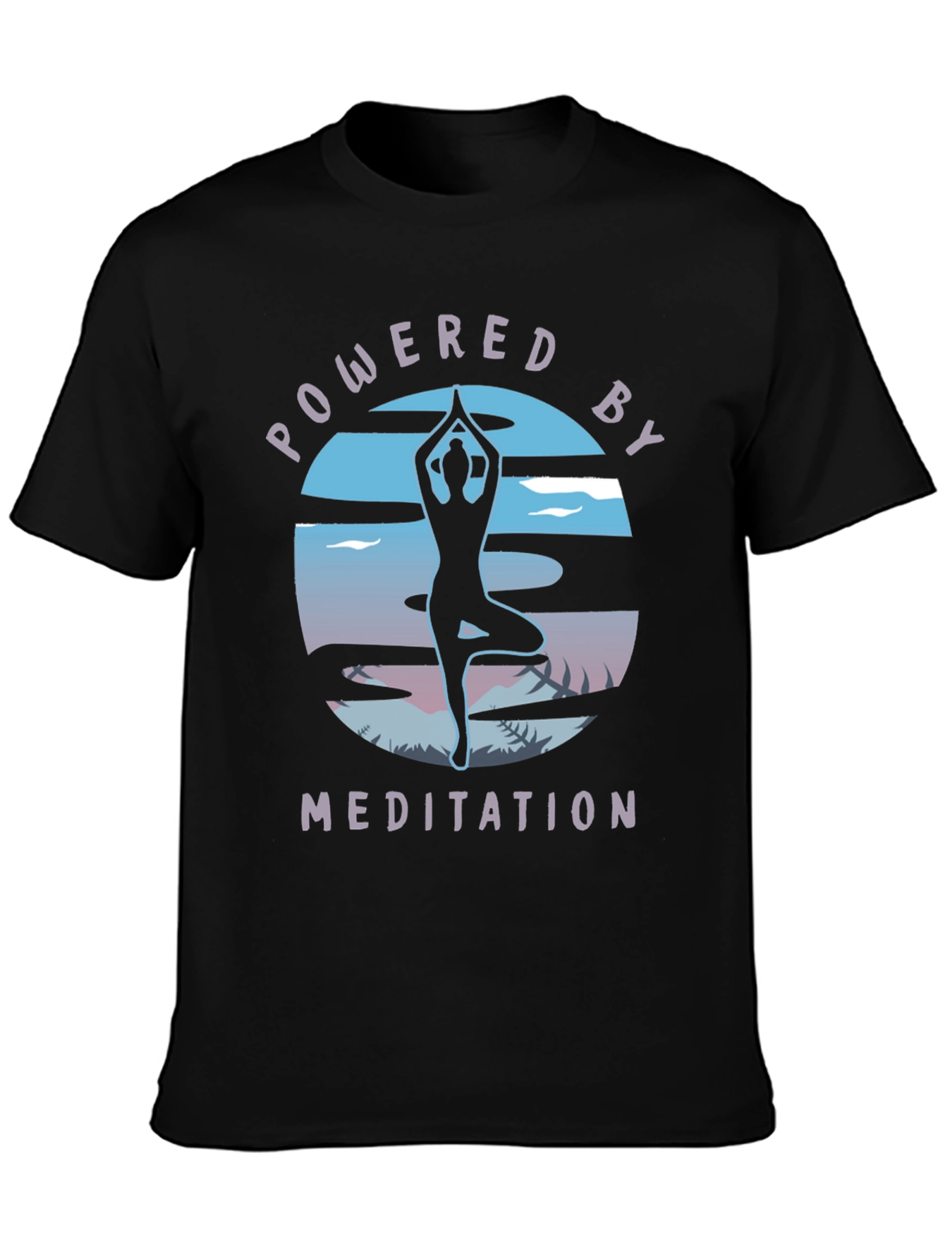 Powered by Meditation Black T-Shirt