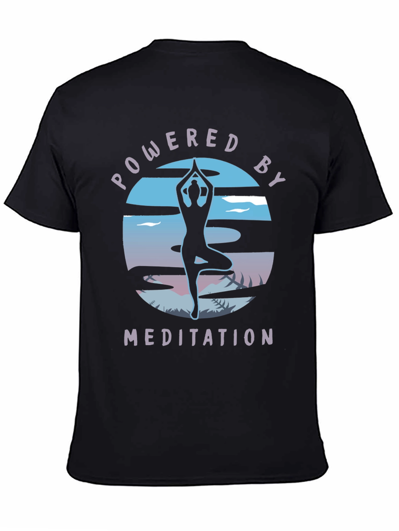 Powered by Meditation Black T-Shirt