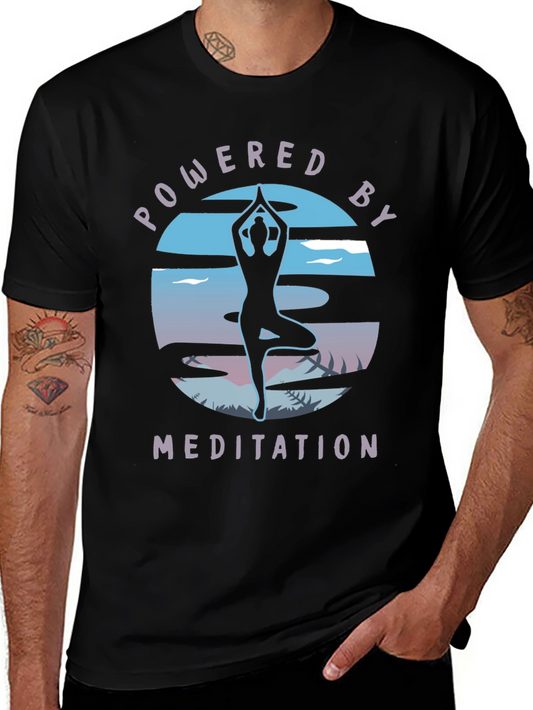 Powered by Meditation Black T-Shirt