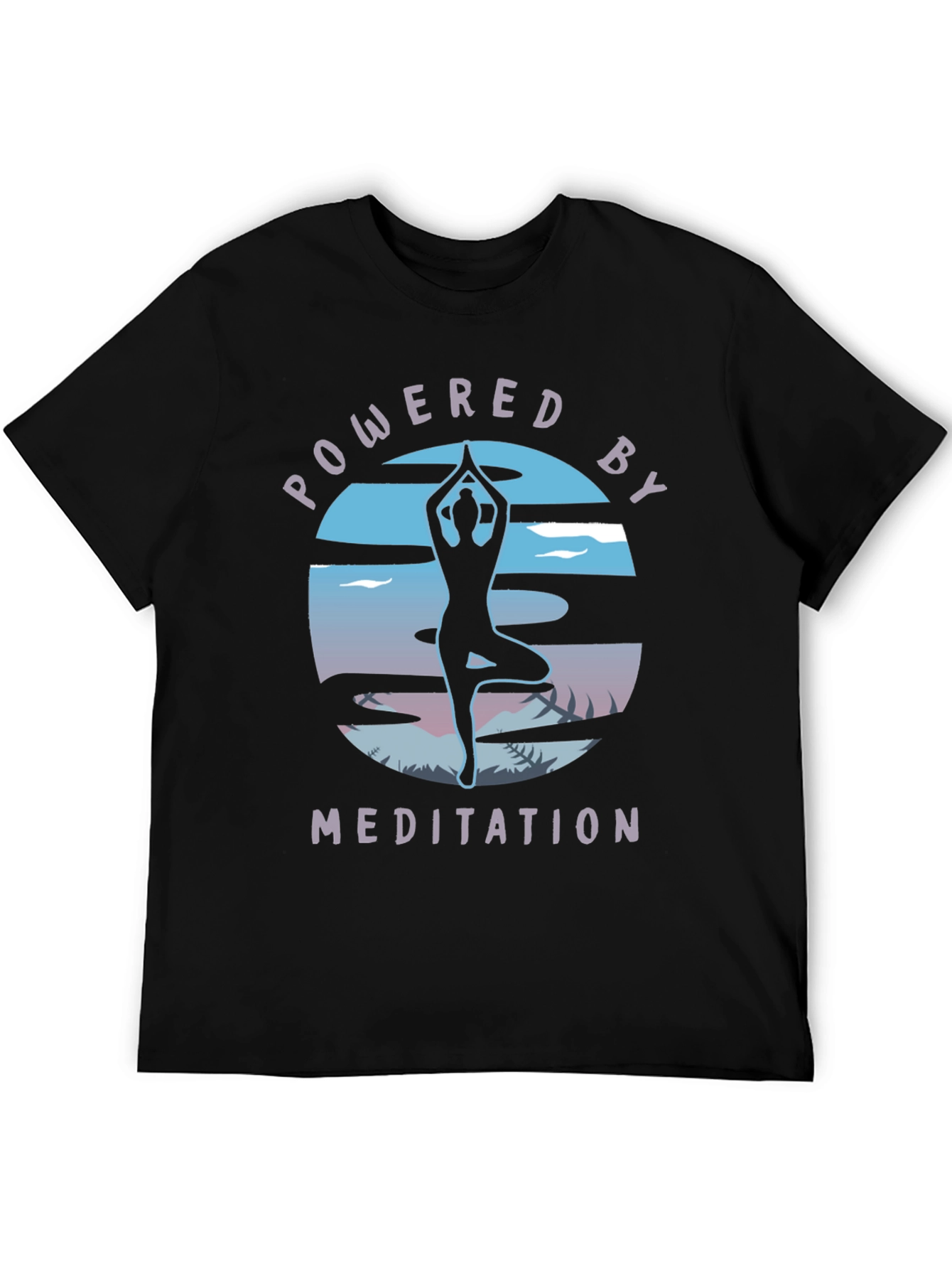 Powered by Meditation Black T-Shirt