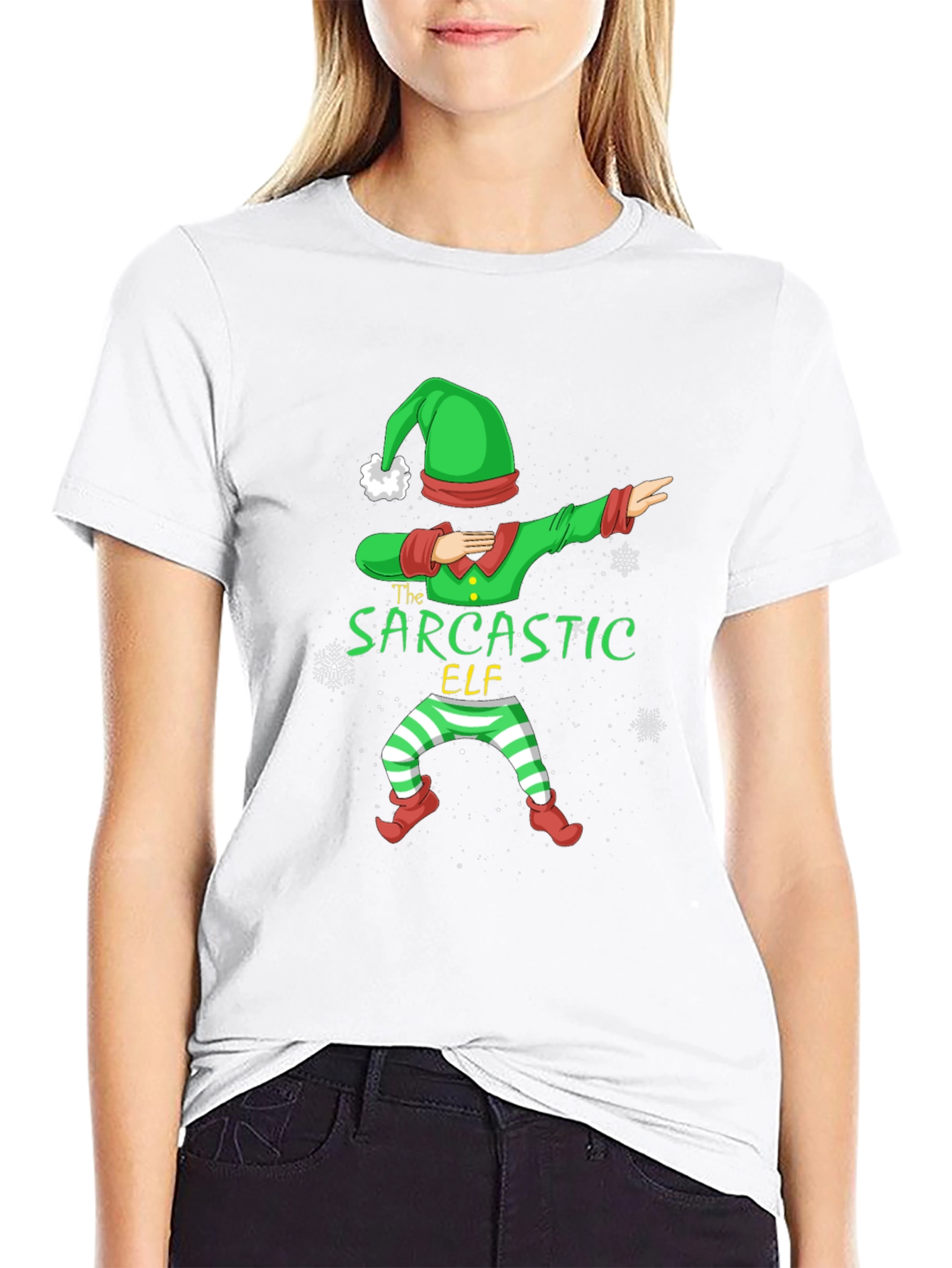 Sarcastic Elf Dabbing Christmas T-Shirt