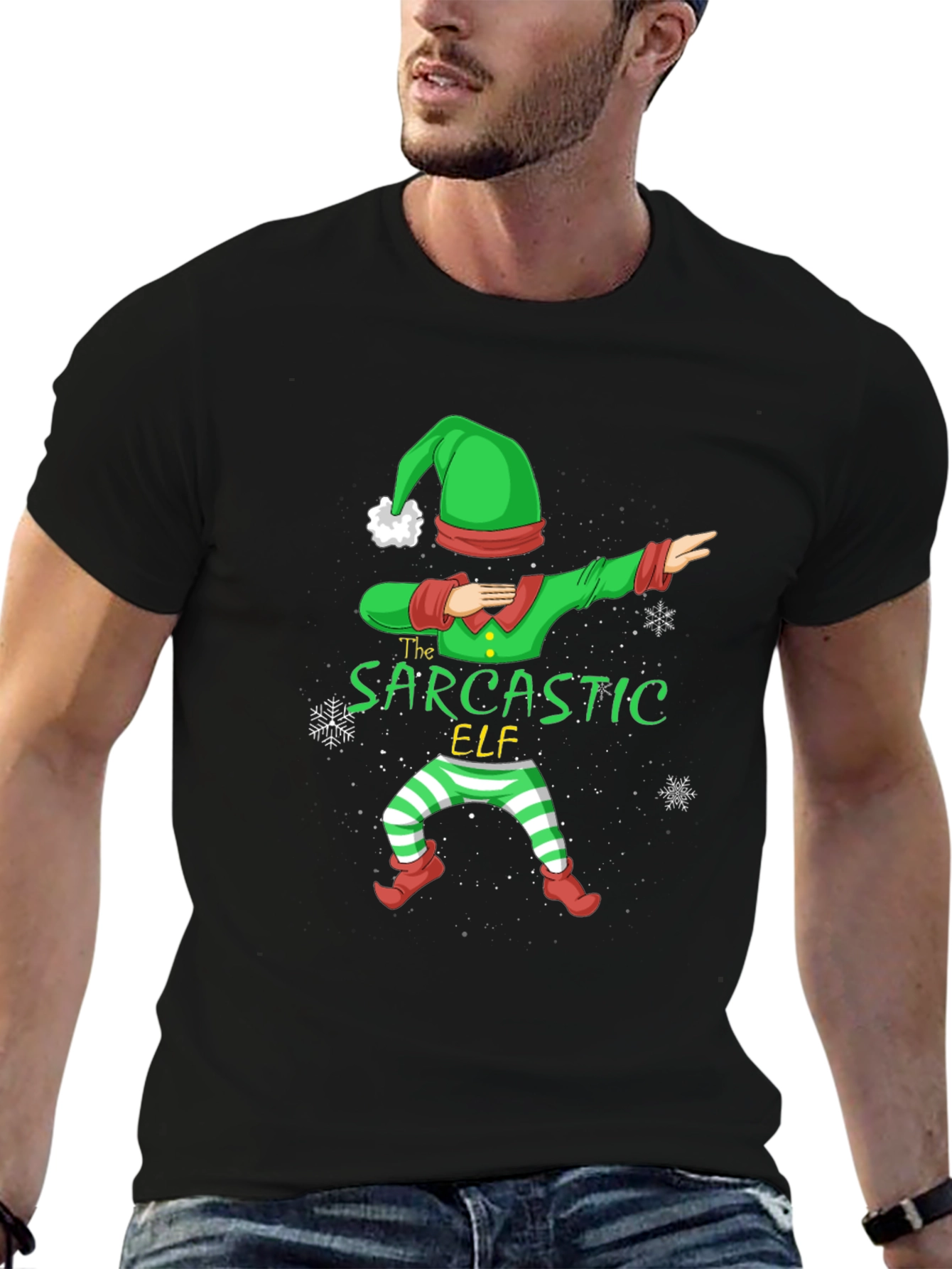 Sarcastic Elf Dabbing Christmas T-Shirt