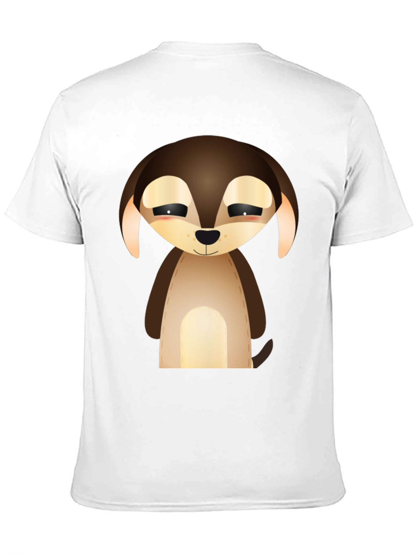 Cute Cartoon Puppy Dog Graphic Tee - Black