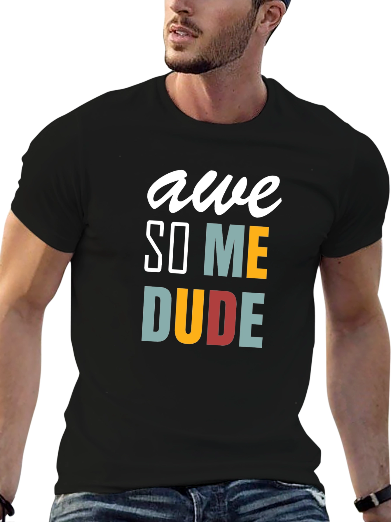 Awesome Dude Graphic Tee - Mens Black T-Shirt