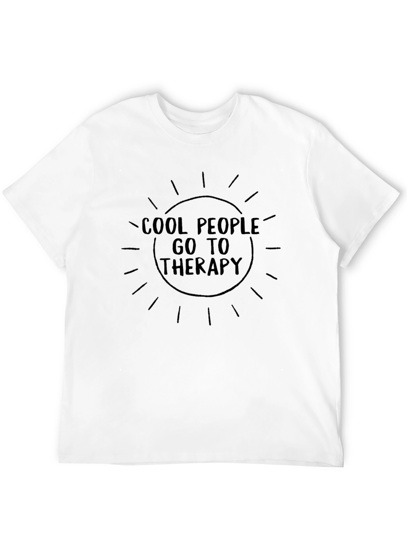 Cool People Go To Therapy Black Graphic Tee