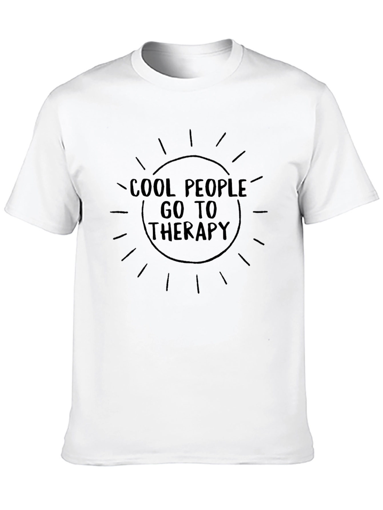 Cool People Go To Therapy Black Graphic Tee