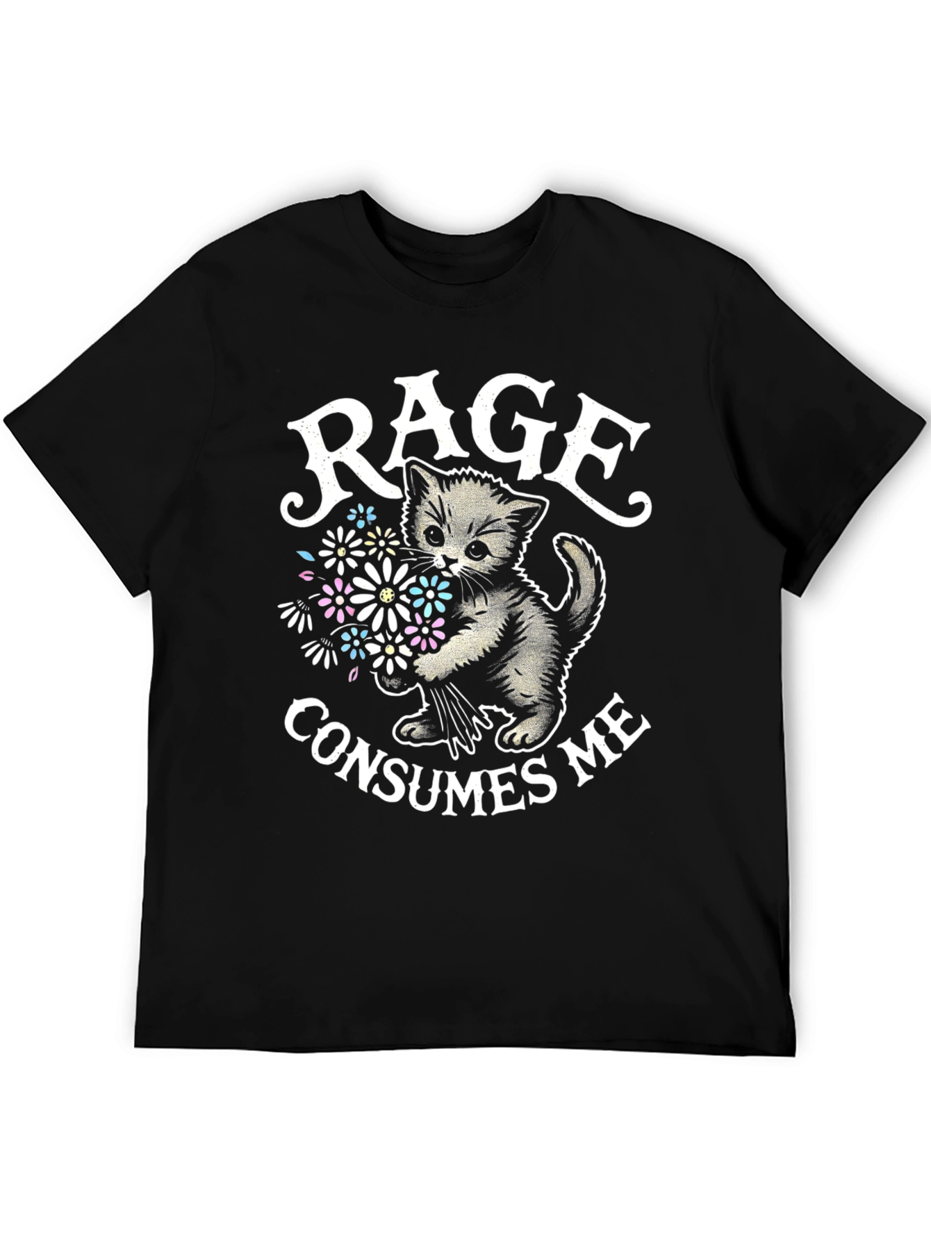 Rage Consumes Me Cat Graphic T-Shirt