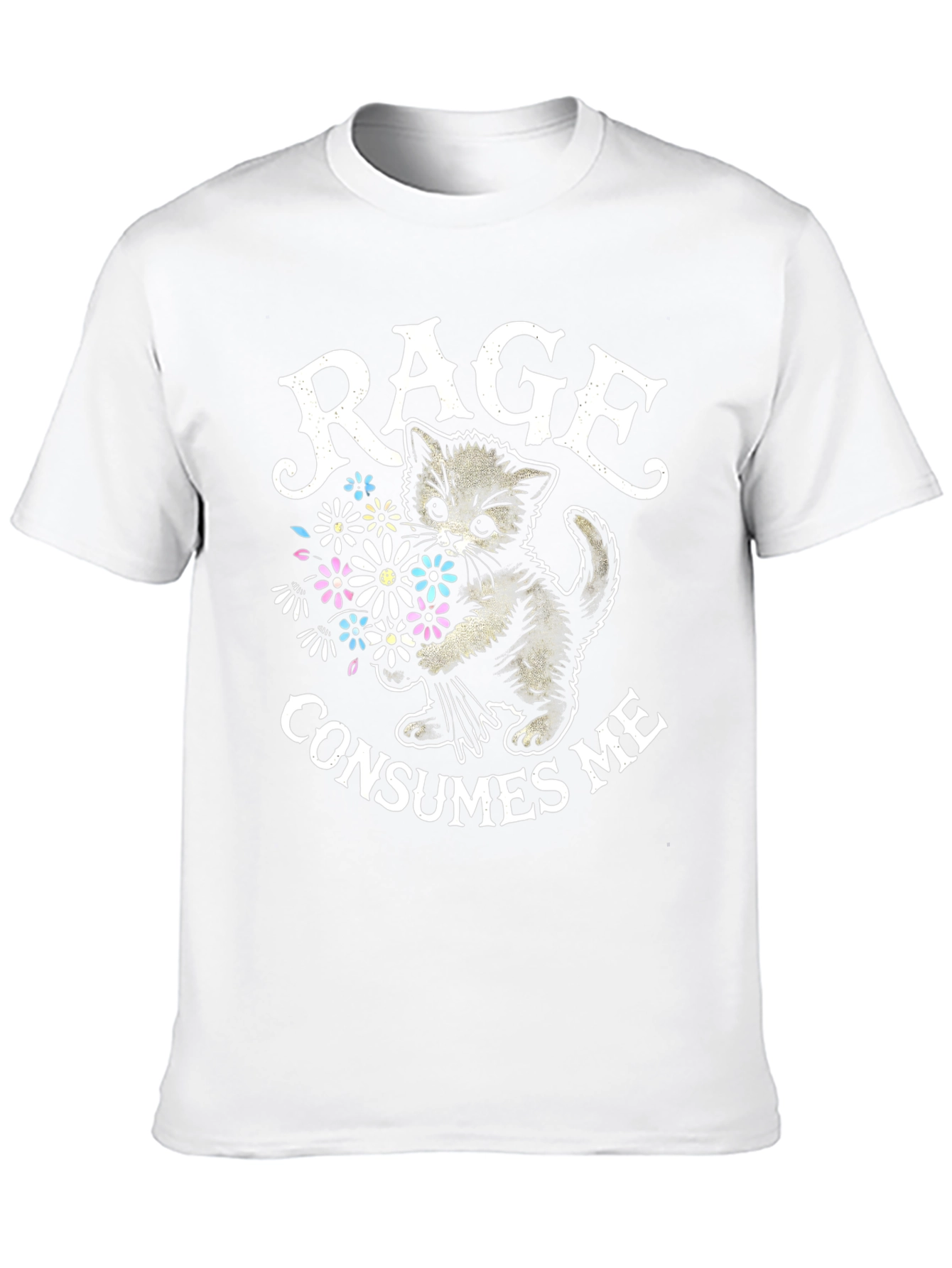 Rage Consumes Me Cat Graphic T-Shirt