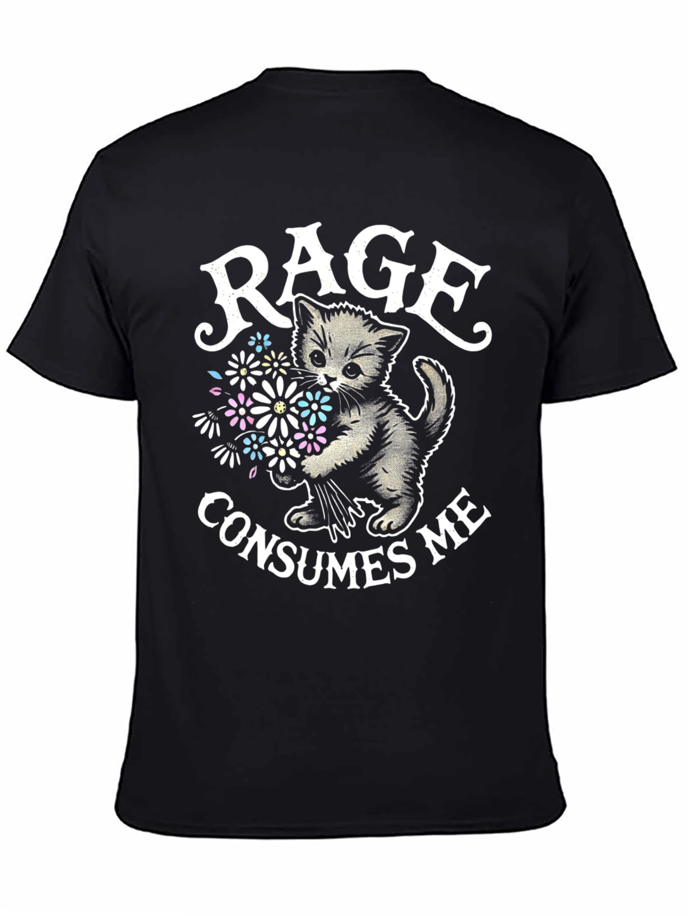 Rage Consumes Me Cat Graphic T-Shirt