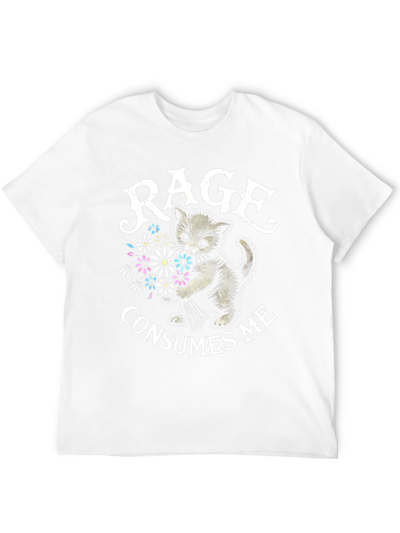 Rage Consumes Me Cat Graphic T-Shirt