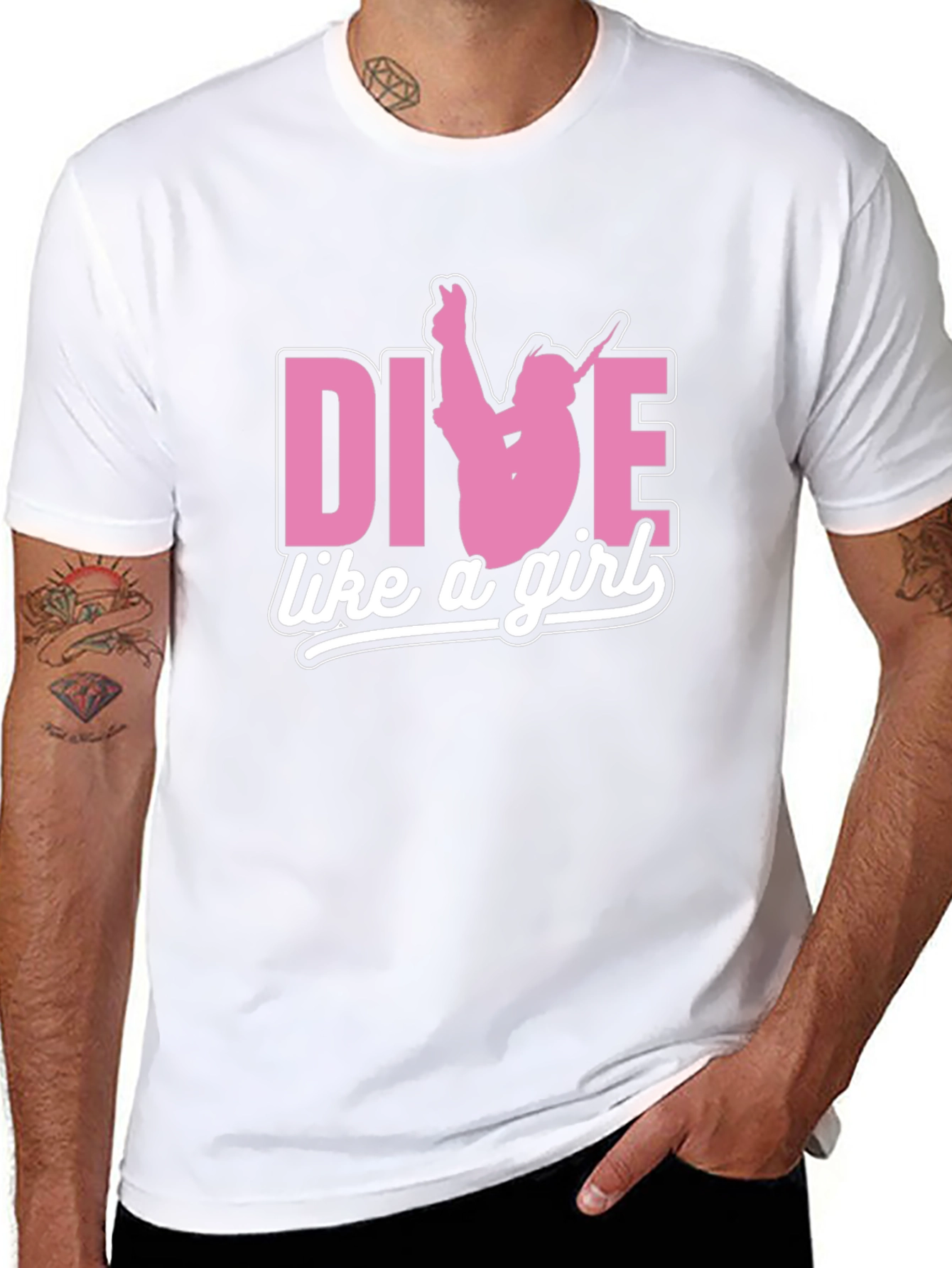 Dive Like A Girl T-Shirt -  Stylish Diver Tee