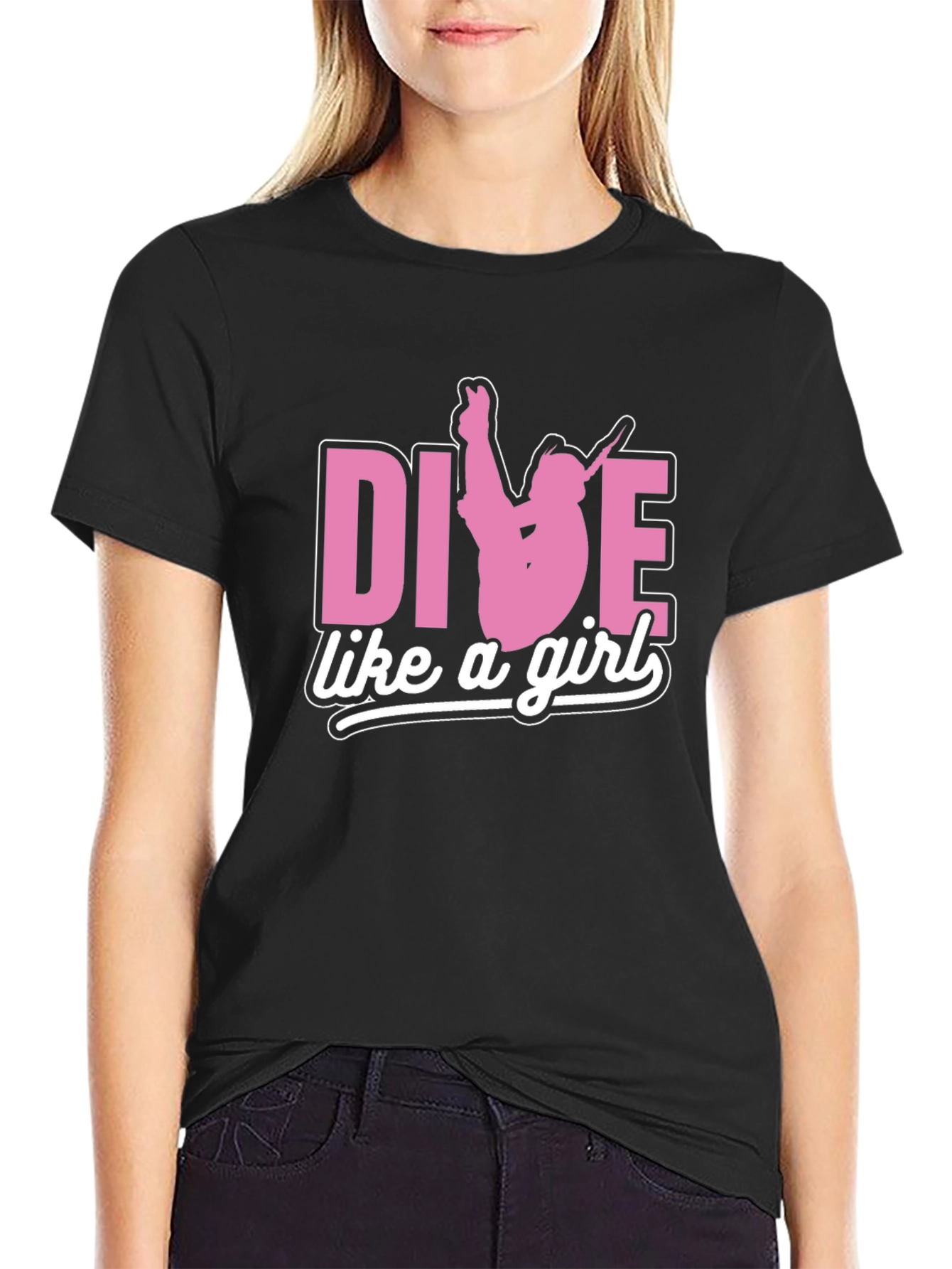 Dive Like A Girl T-Shirt -  Stylish Diver Tee