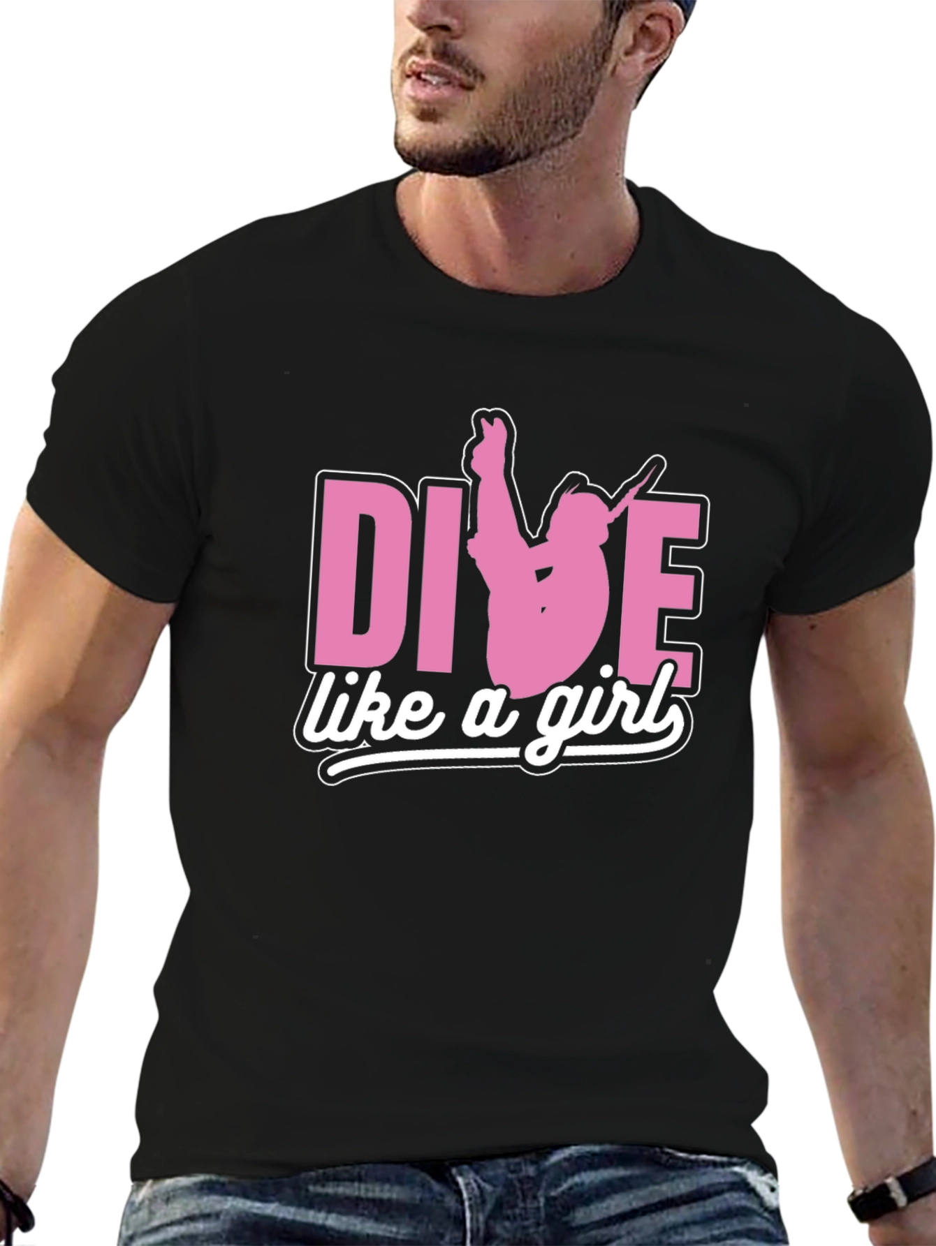 Dive Like A Girl T-Shirt -  Stylish Diver Tee