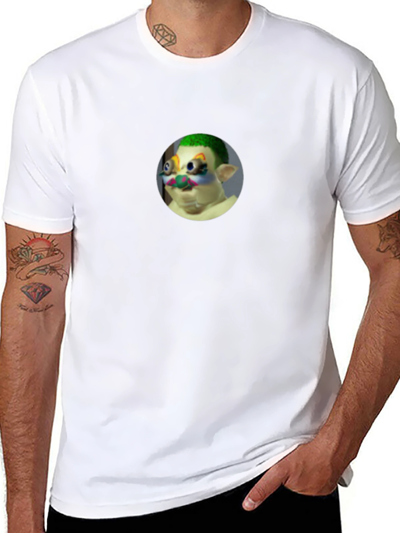 Clown Face Graphic Black T-Shirt - Unique Design
