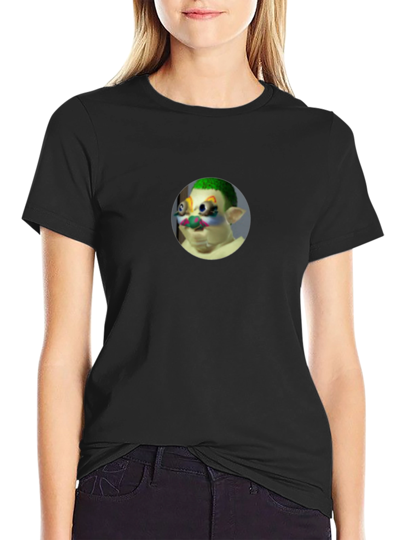 Clown Face Graphic Black T-Shirt - Unique Design