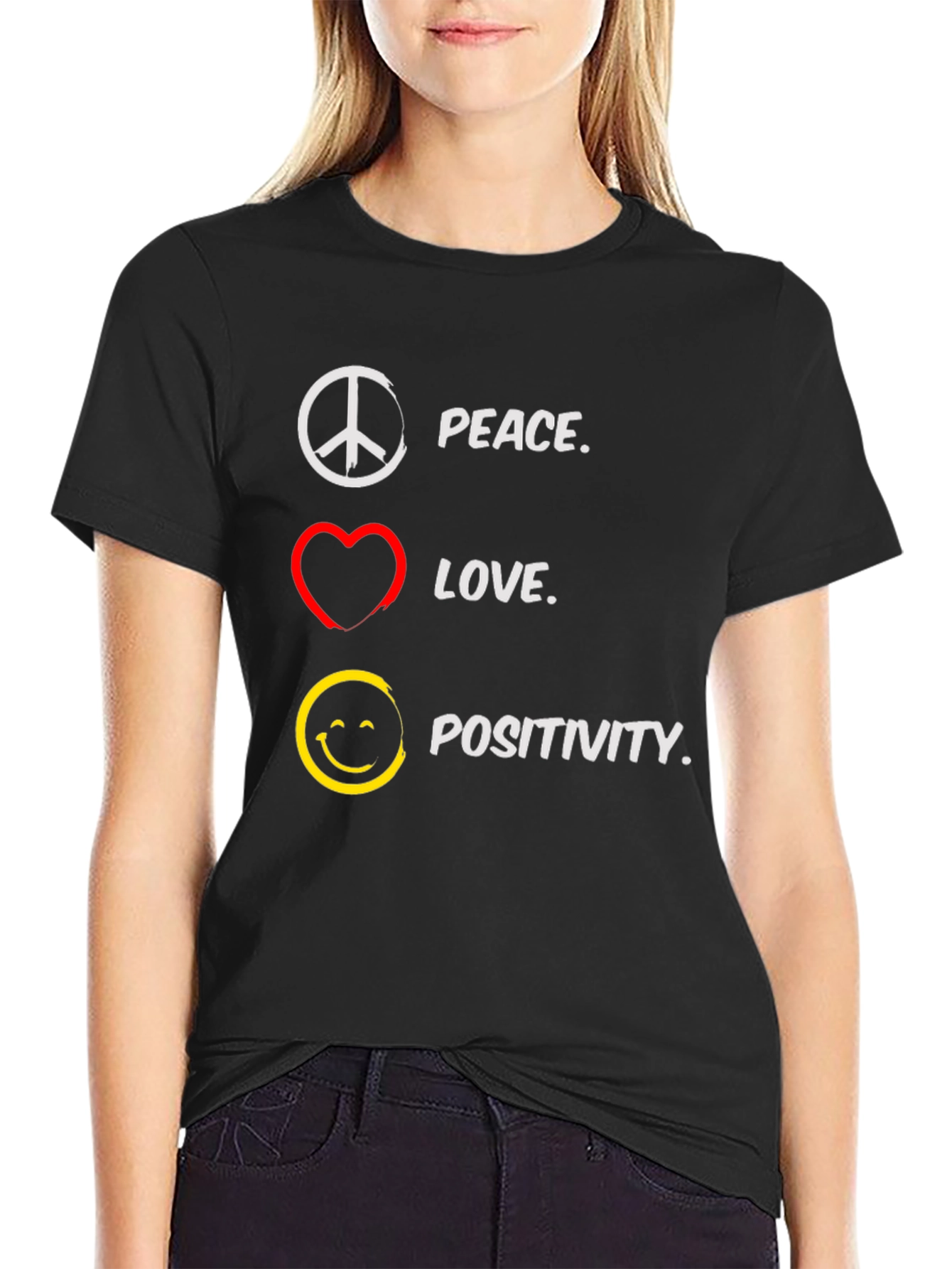 Peace Love Positivity Graphic T-Shirt