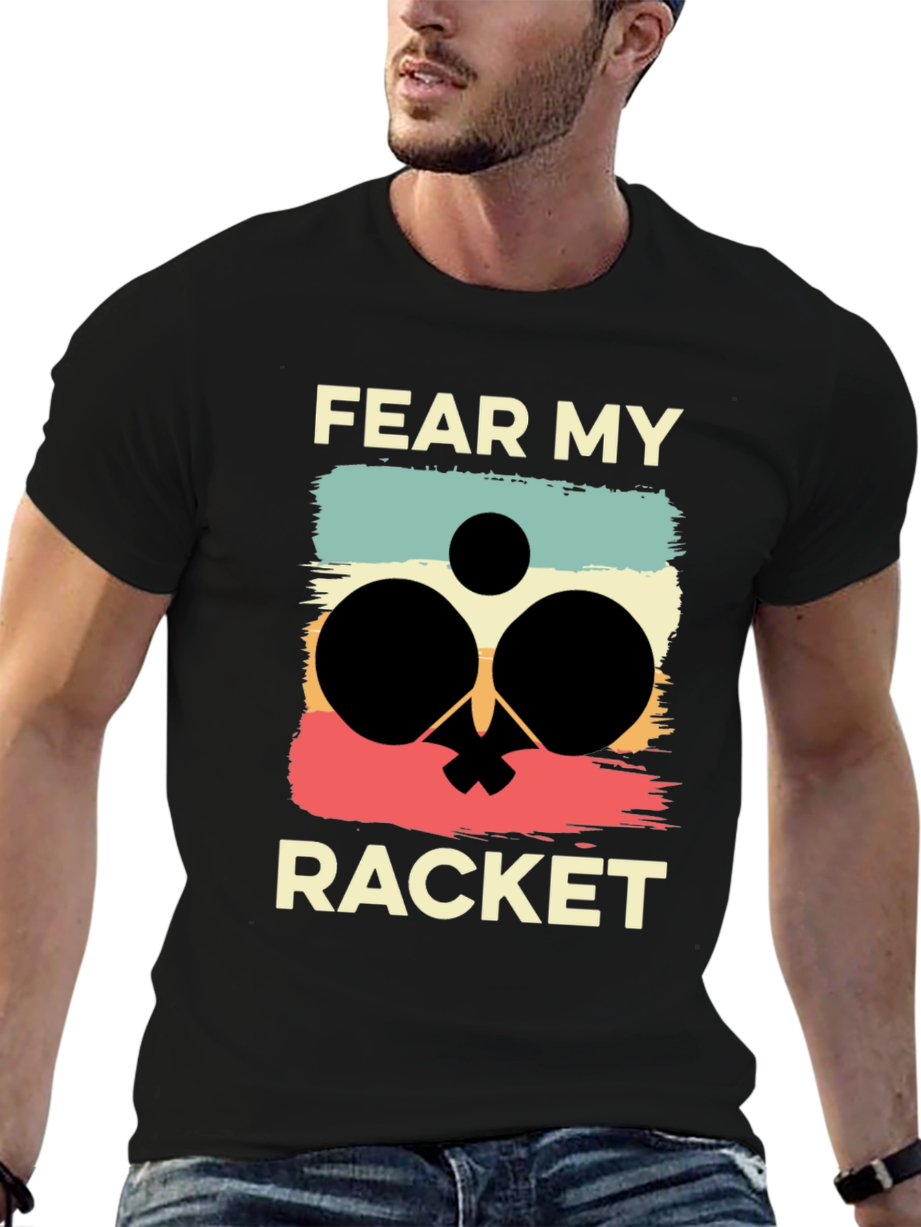 Fear My Racket T-Shirt Ping Pong Player Retro Tee