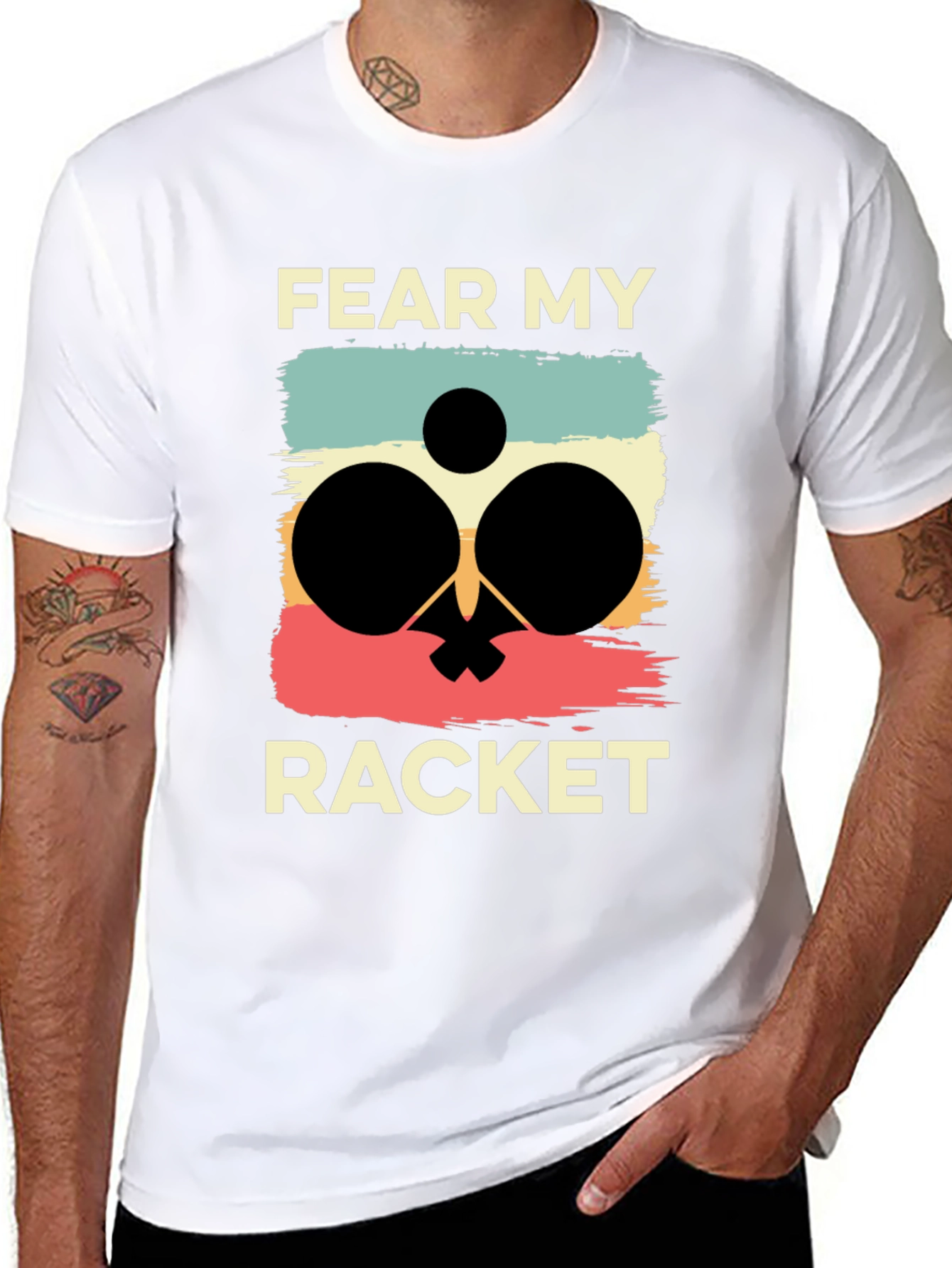 Fear My Racket T-Shirt Ping Pong Player Retro Tee