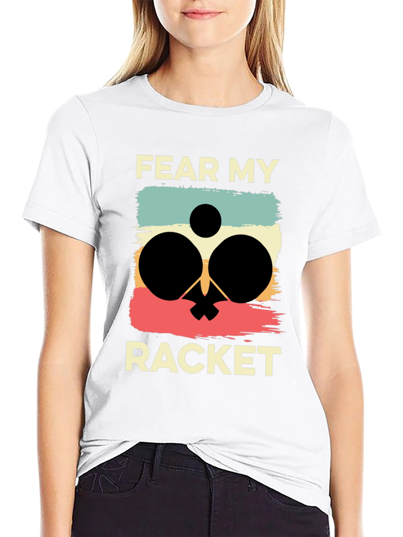 Fear My Racket T-Shirt Ping Pong Player Retro Tee