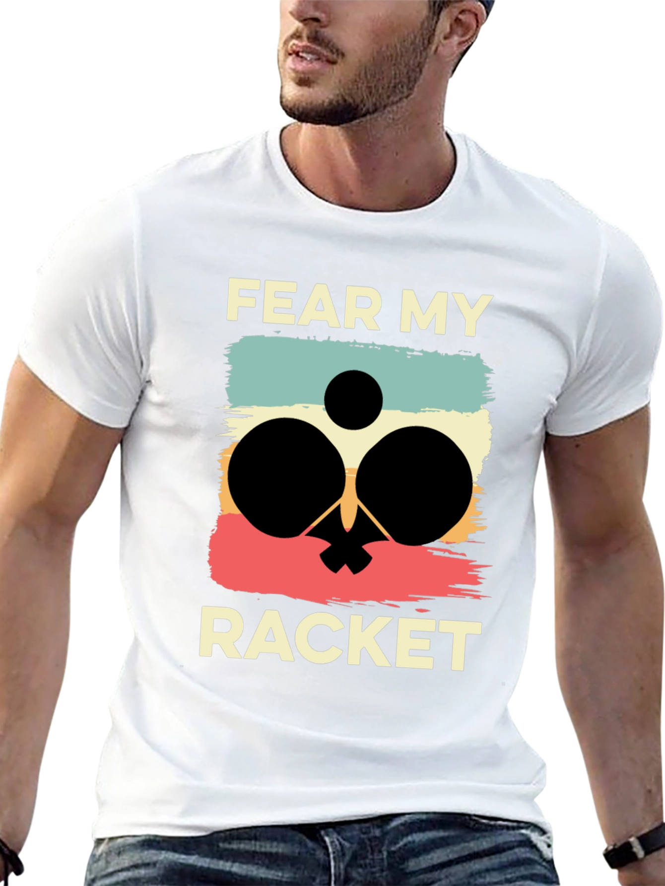 Fear My Racket T-Shirt Ping Pong Player Retro Tee