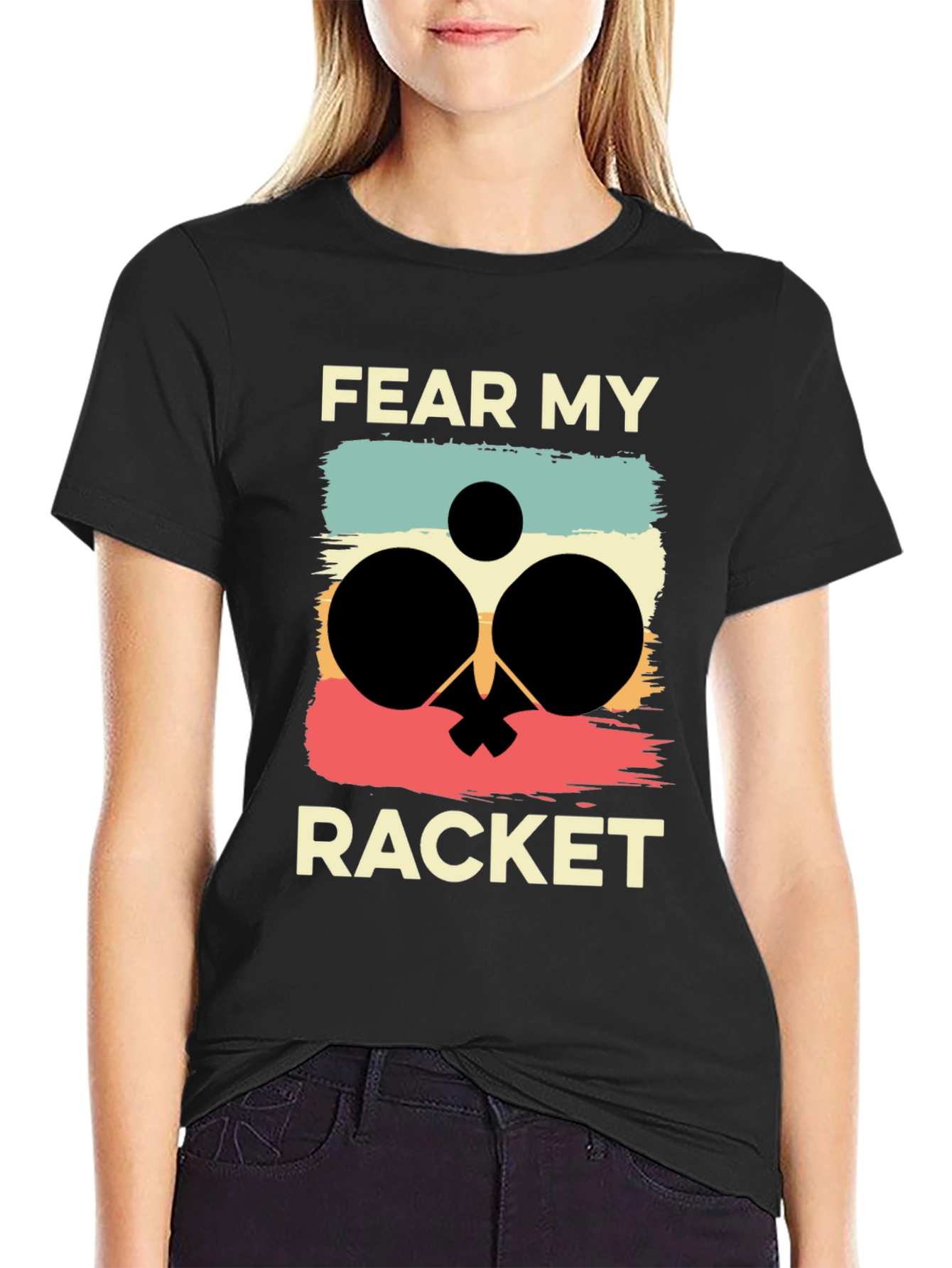 Fear My Racket T-Shirt Ping Pong Player Retro Tee