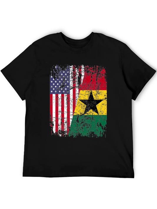 USA Ghana Flag T-Shirt - Patriotic Heritage Tee