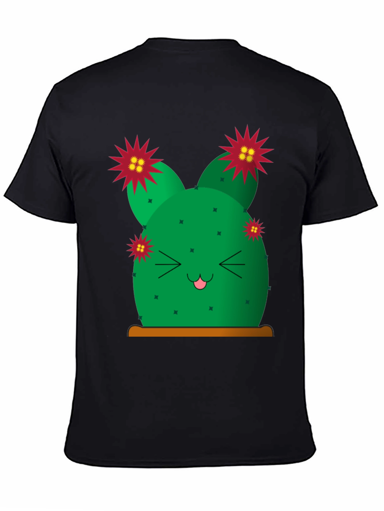 Cute Cactus Graphic Tee - Black T-Shirt