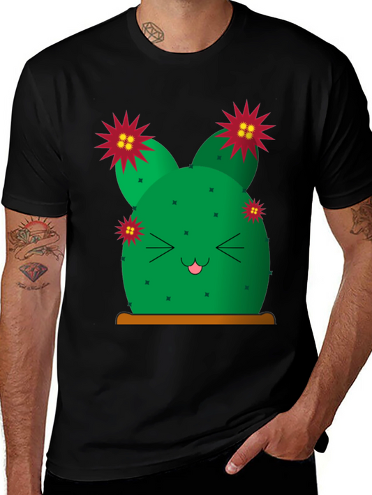 Cute Cactus Graphic Tee - Black T-Shirt