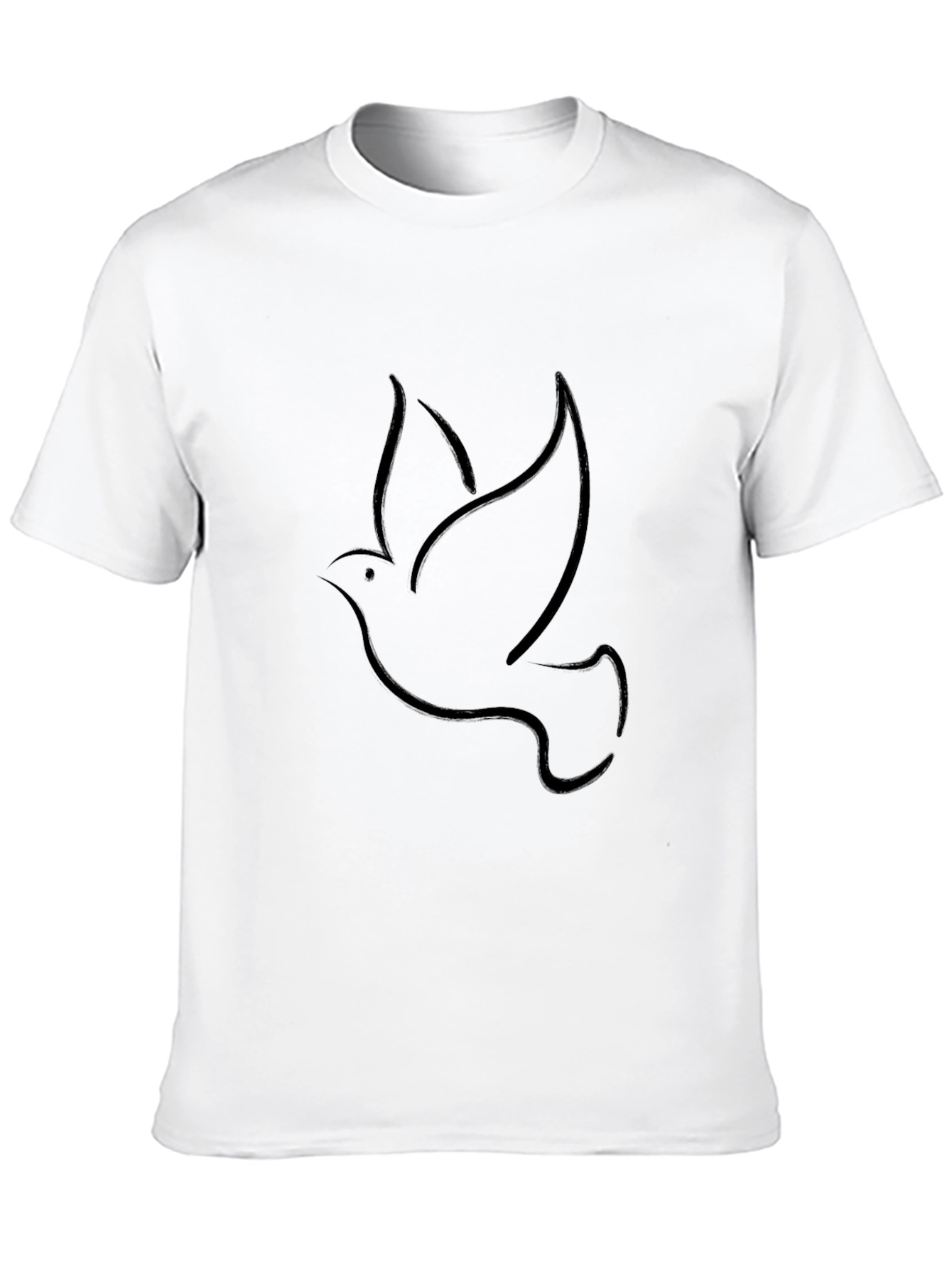 Minimalist Dove Graphic Black T-Shirt