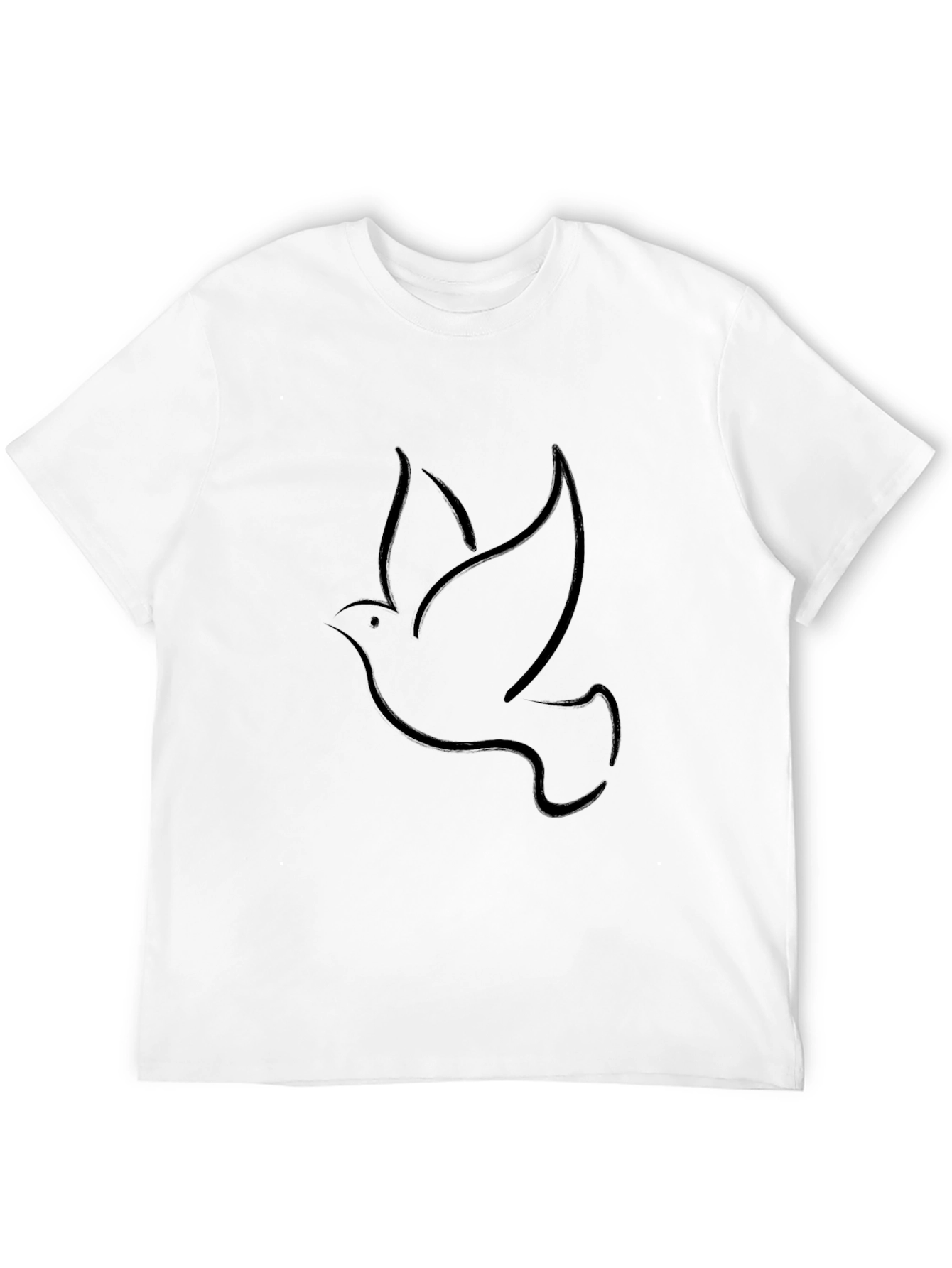 Minimalist Dove Graphic Black T-Shirt