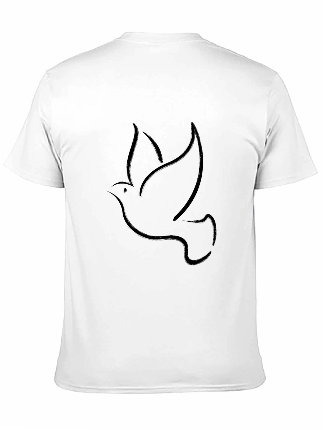 Minimalist Dove Graphic Black T-Shirt