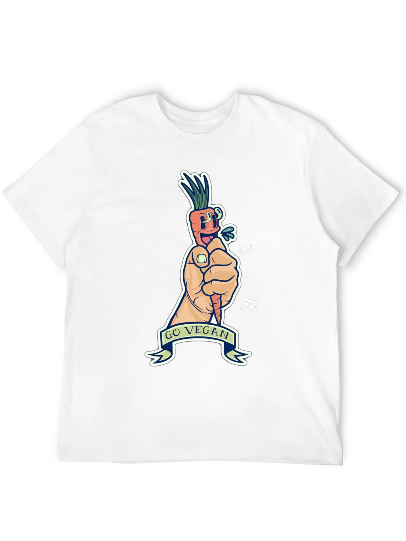 Go Vegan Carrot Graphic Tee - Black Cotton T-Shirt