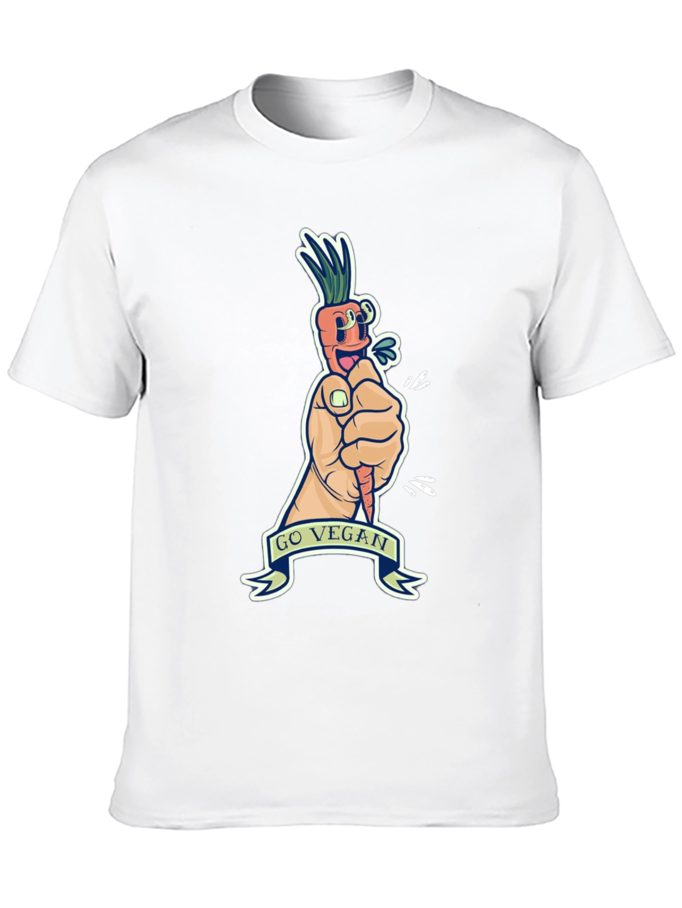 Go Vegan Carrot Graphic Tee - Black Cotton T-Shirt