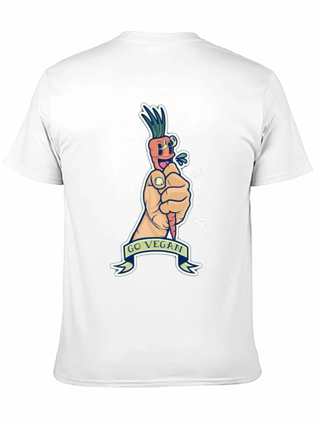 Go Vegan Carrot Graphic Tee - Black Cotton T-Shirt