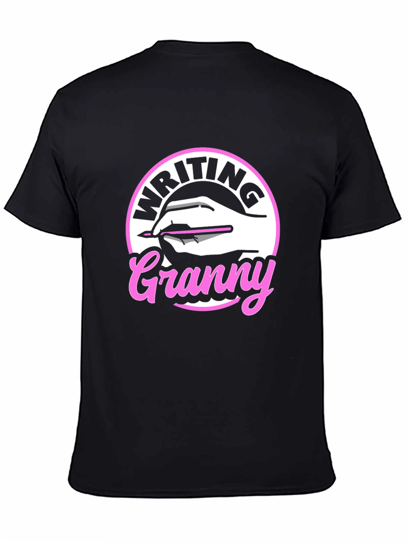 Writing Granny Graphic Tee - Black T-Shirt