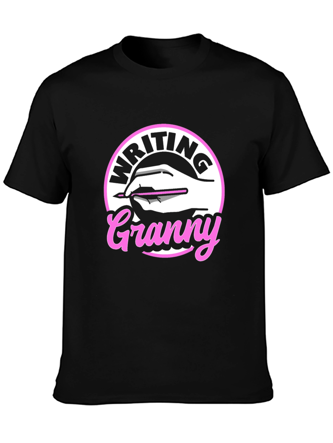 Writing Granny Graphic Tee - Black T-Shirt